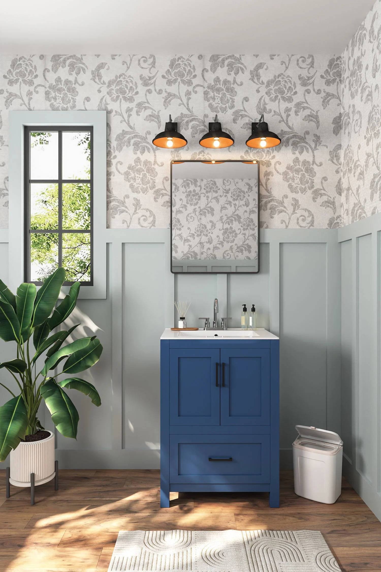 24" Rectangular Vanity Top Sink, Three Faucet Holes - Image 9