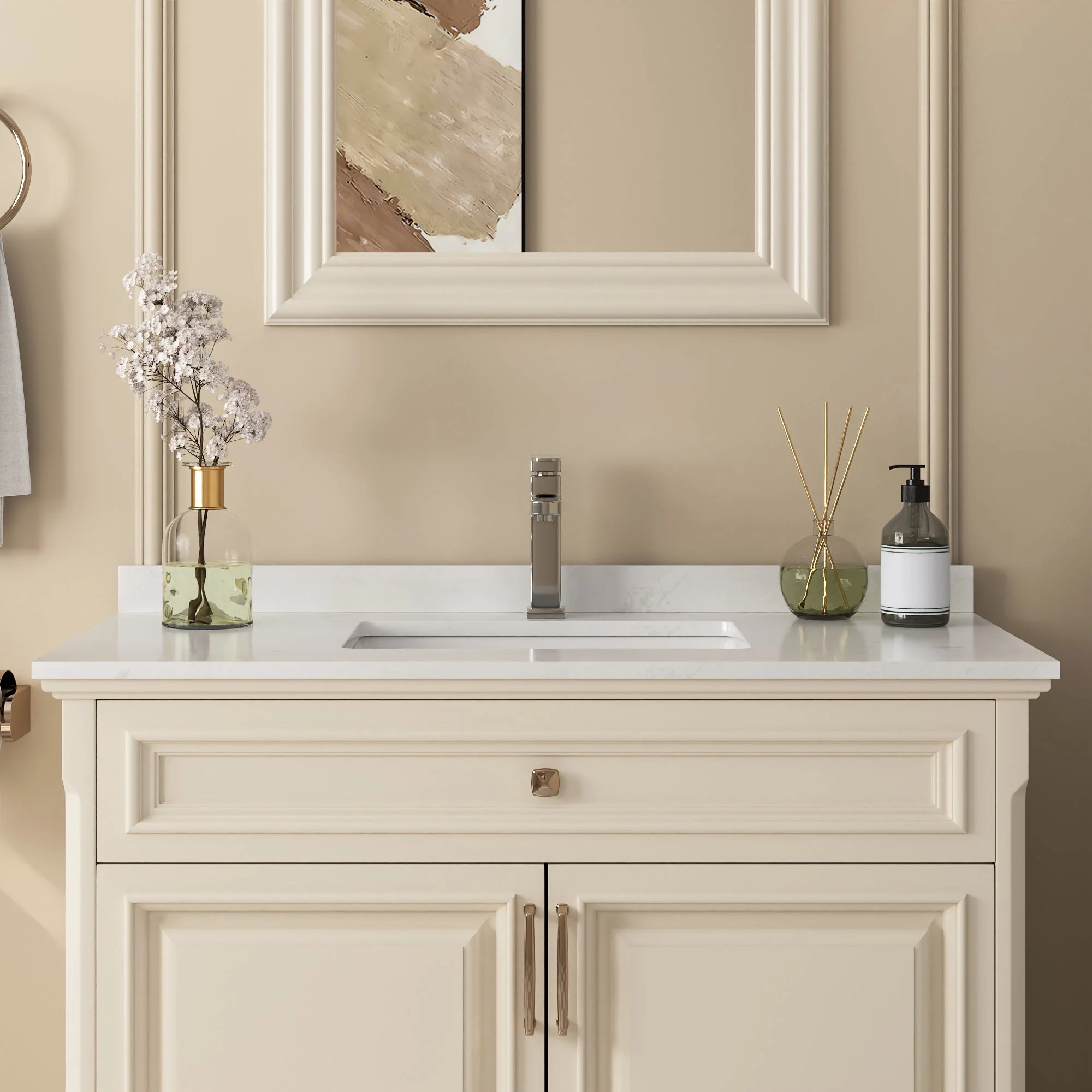 35" Rectangular Vanity Top Sink, Oversized countertop - Image 3