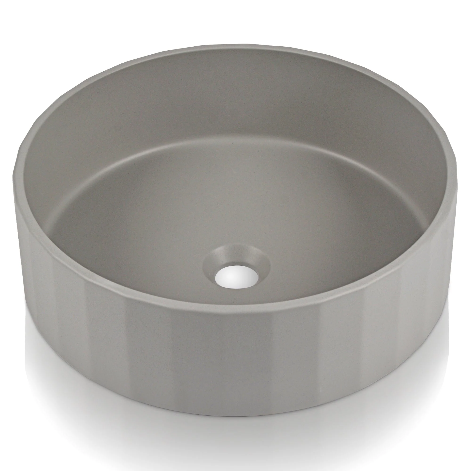 17" x 6" Round Vessel Bathroom Sink, Concrete - Image 4