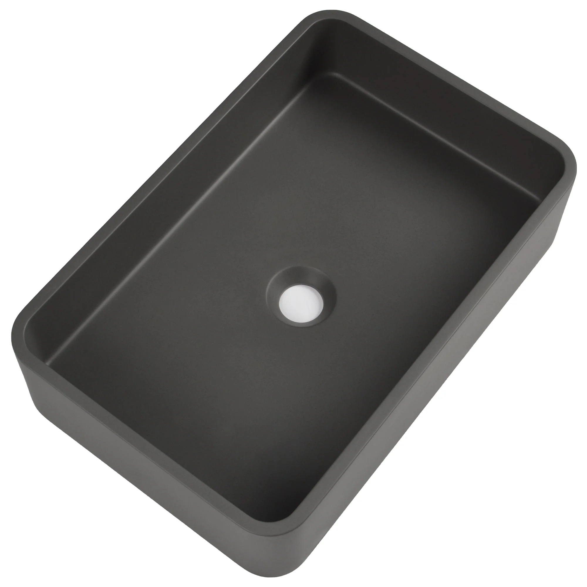 20" x 13" Rectangular Vessel Bathroom Sink, Concrete - Image 2