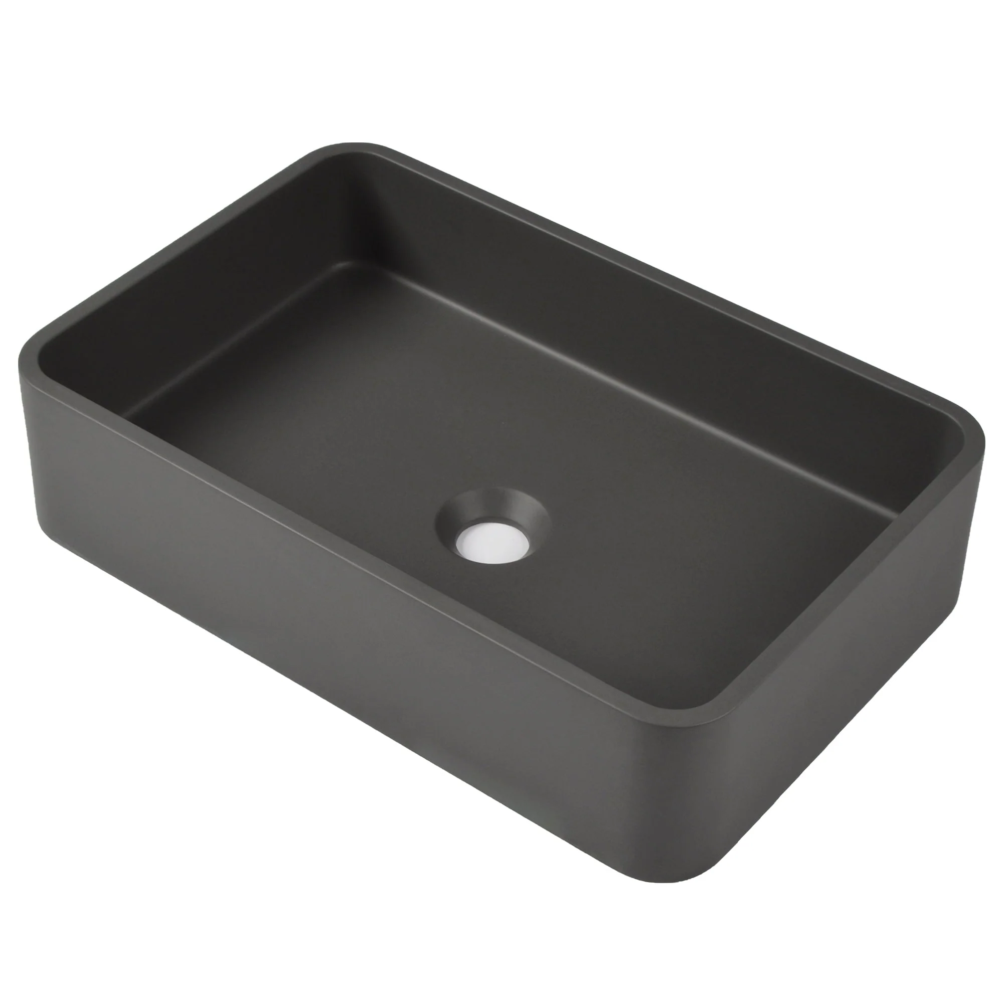 20" x 13" Rectangular Vessel Bathroom Sink, Concrete - Image 3