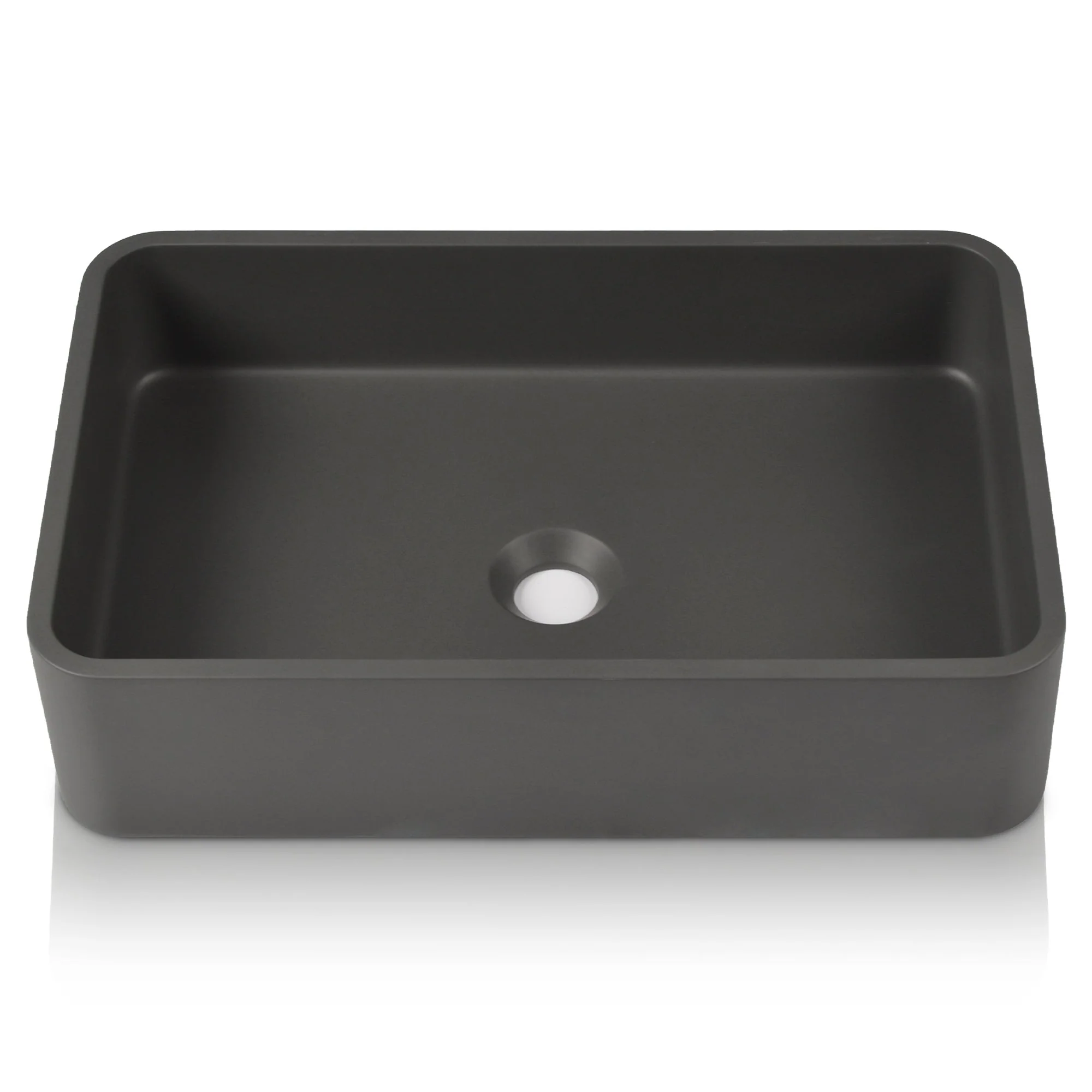 20" x 13" Rectangular Vessel Bathroom Sink, Concrete - Image 8