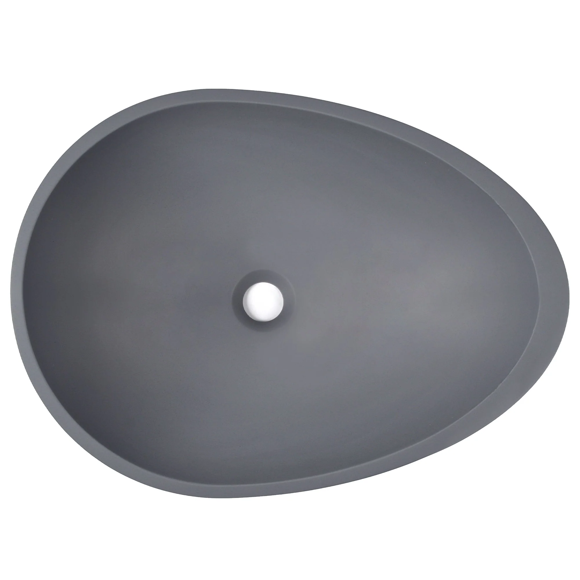 21" x 15" Egg-Shaped Vessel Bathroom Sink, Concrete - Image 2