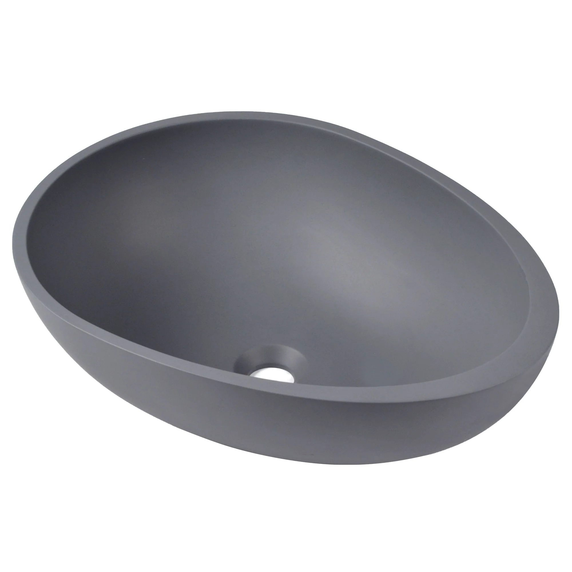 21" x 15" Egg-Shaped Vessel Bathroom Sink, Concrete - Image 8
