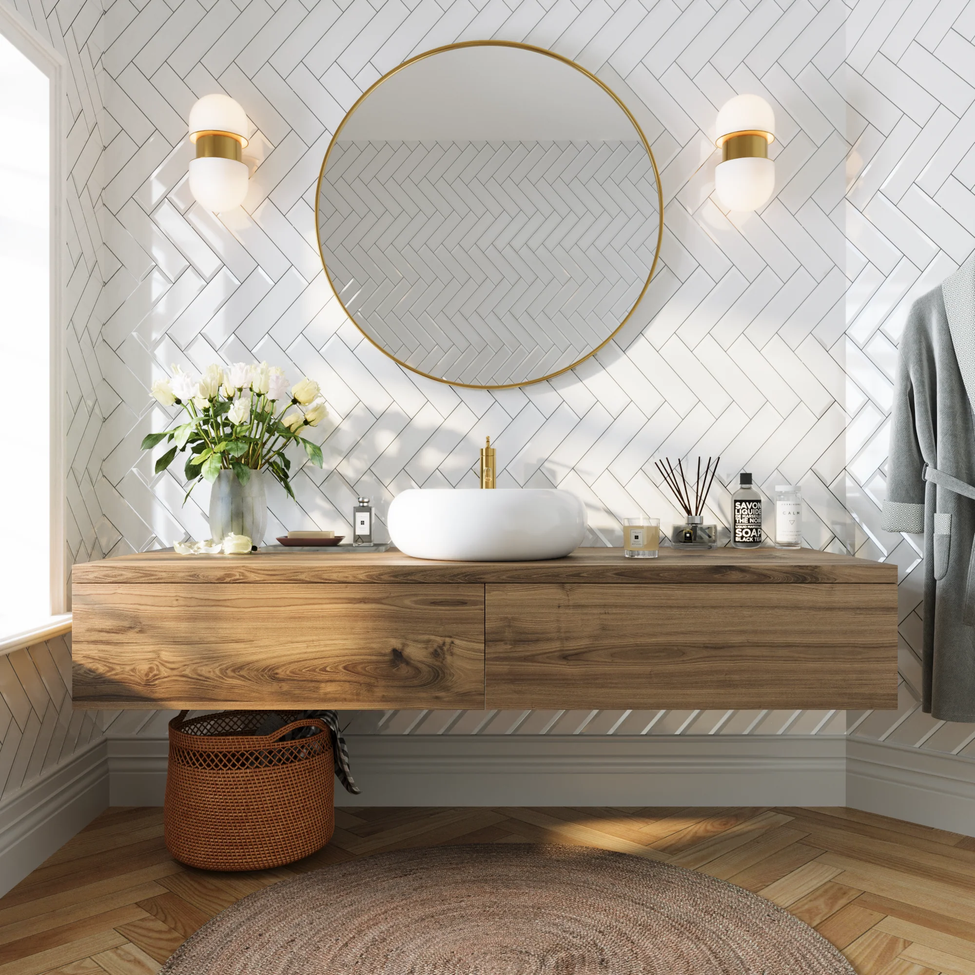 20" x 7" Round Vessel Bathroom Sink, Overflow Hole - Image 10