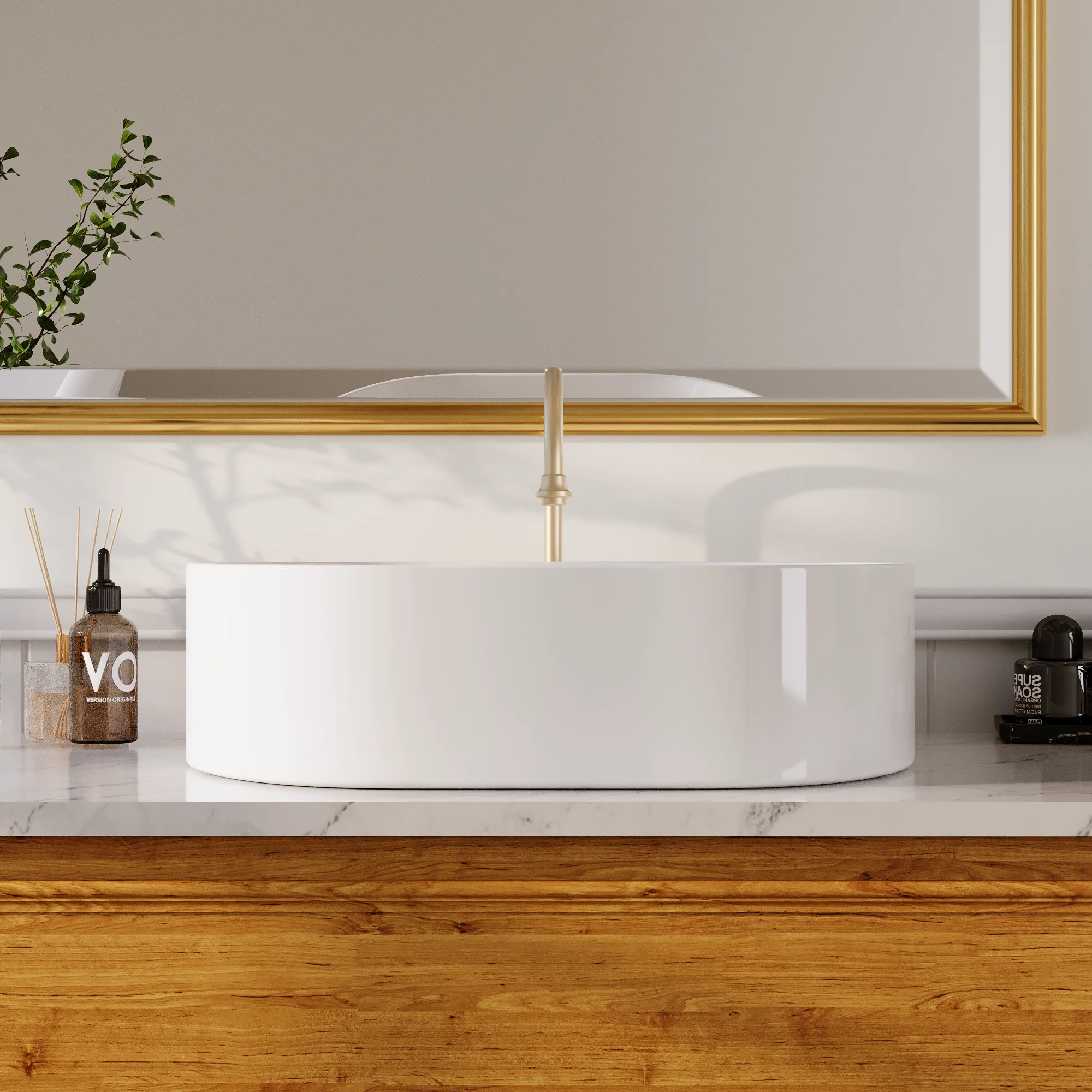 19" x 15" Oval Vessel Bathroom Sink, Seamless Design - Image 7