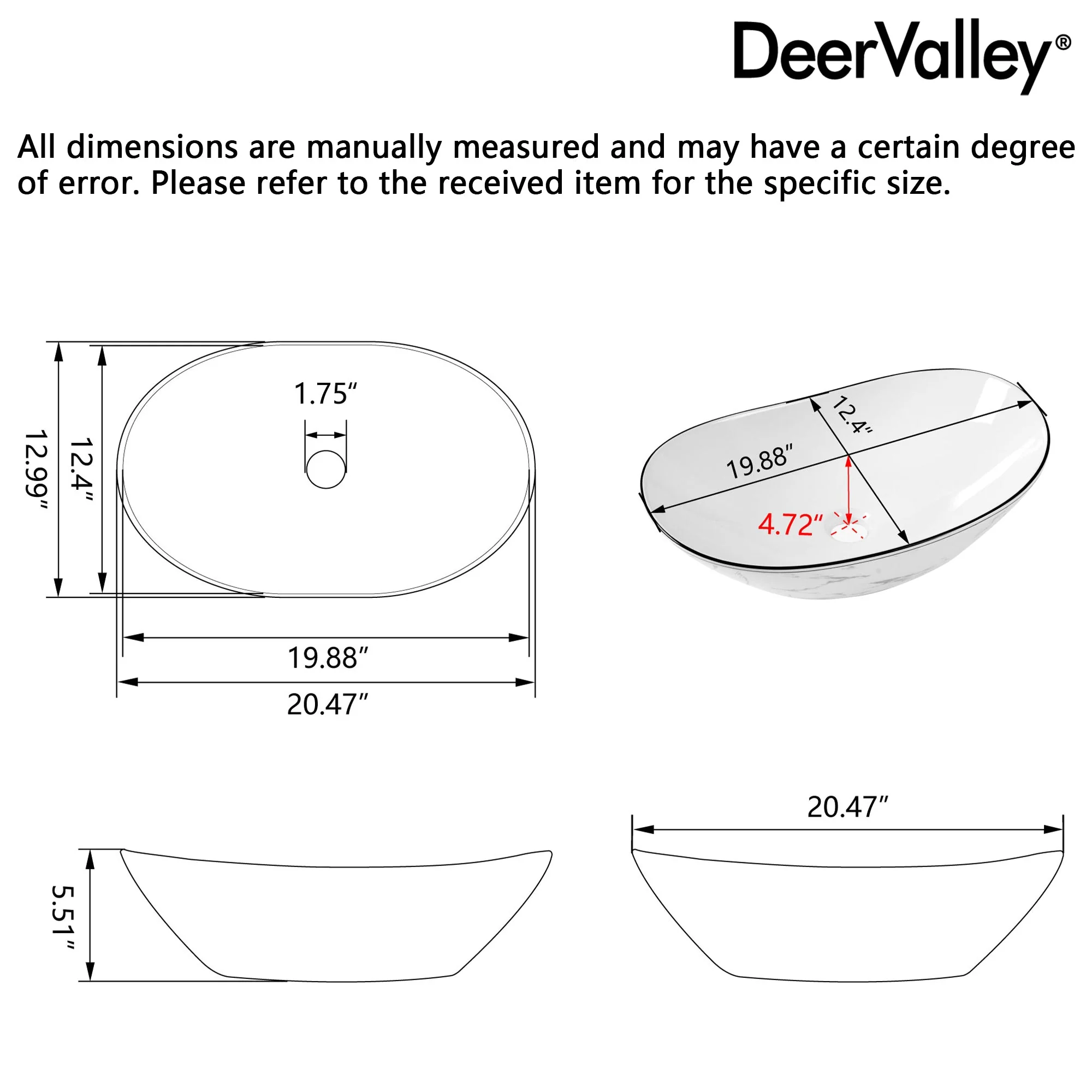 20" x 13" Oval Vessel Bathroom Sink, Easy to Maintain - Image 9