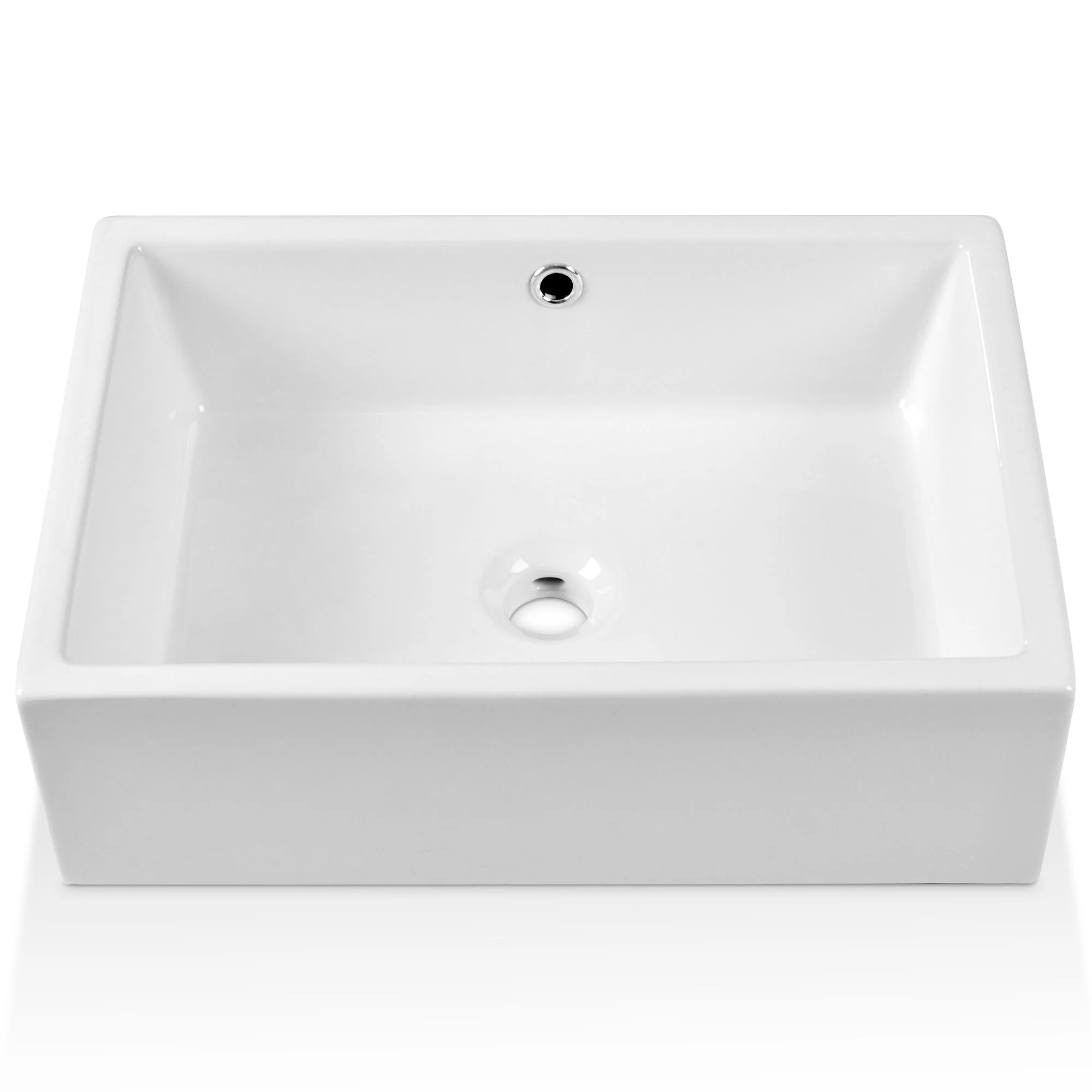 20" x 14" Rectangle Vessel Bathroom Sink, Seamless Design - Image 3
