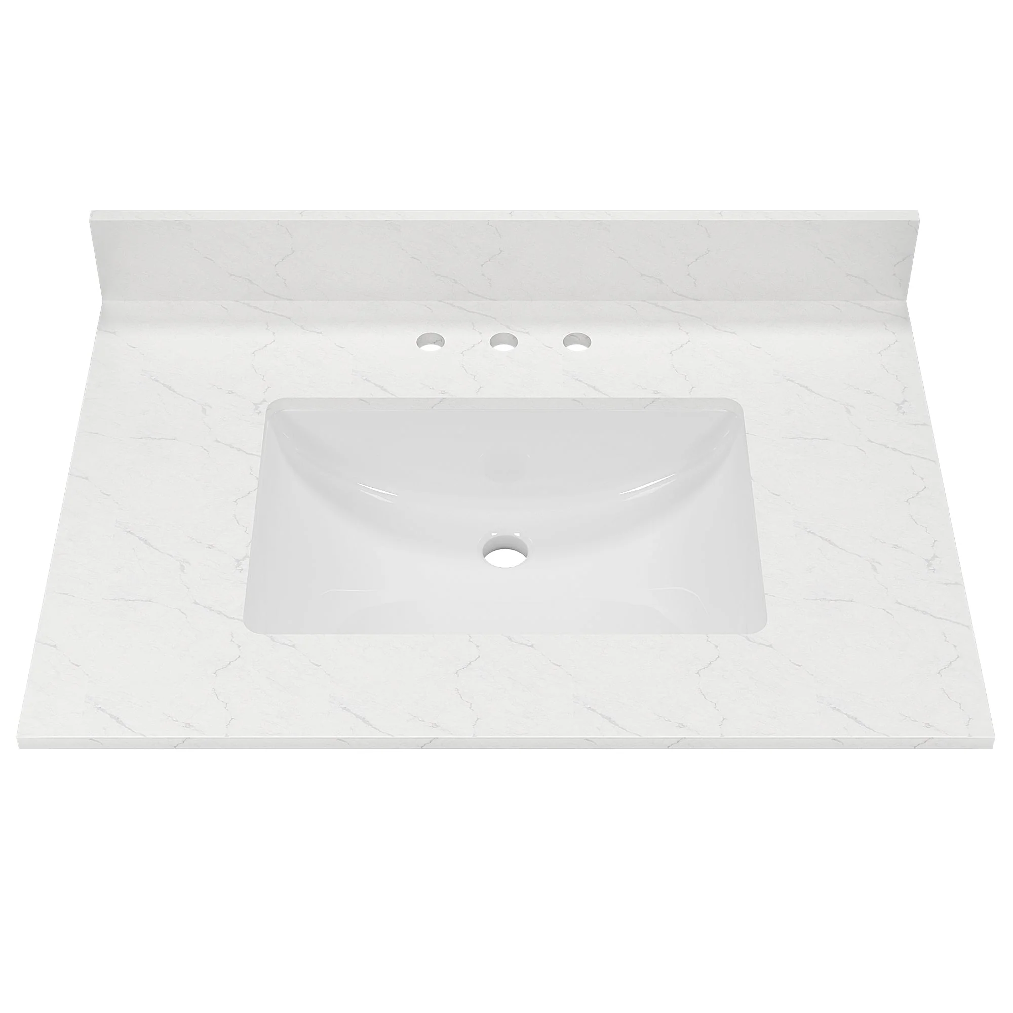 31.1" Rectangular Vanity Top Sink, Overflow Hole - Image 7