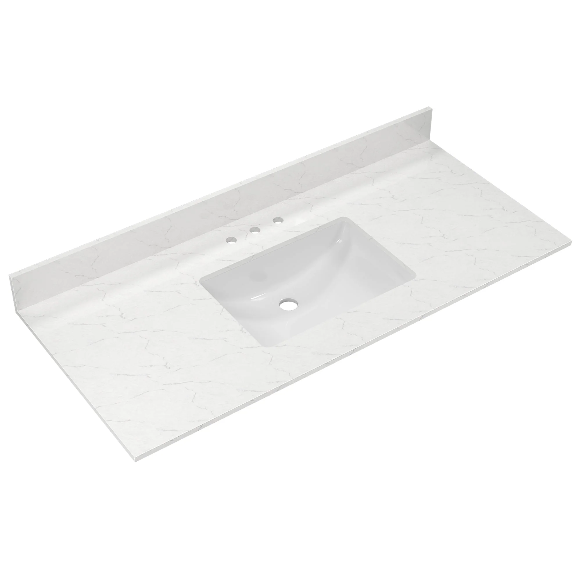 48.8" Rectangular Vanity Top Sink, Overflow Hole - Image 6