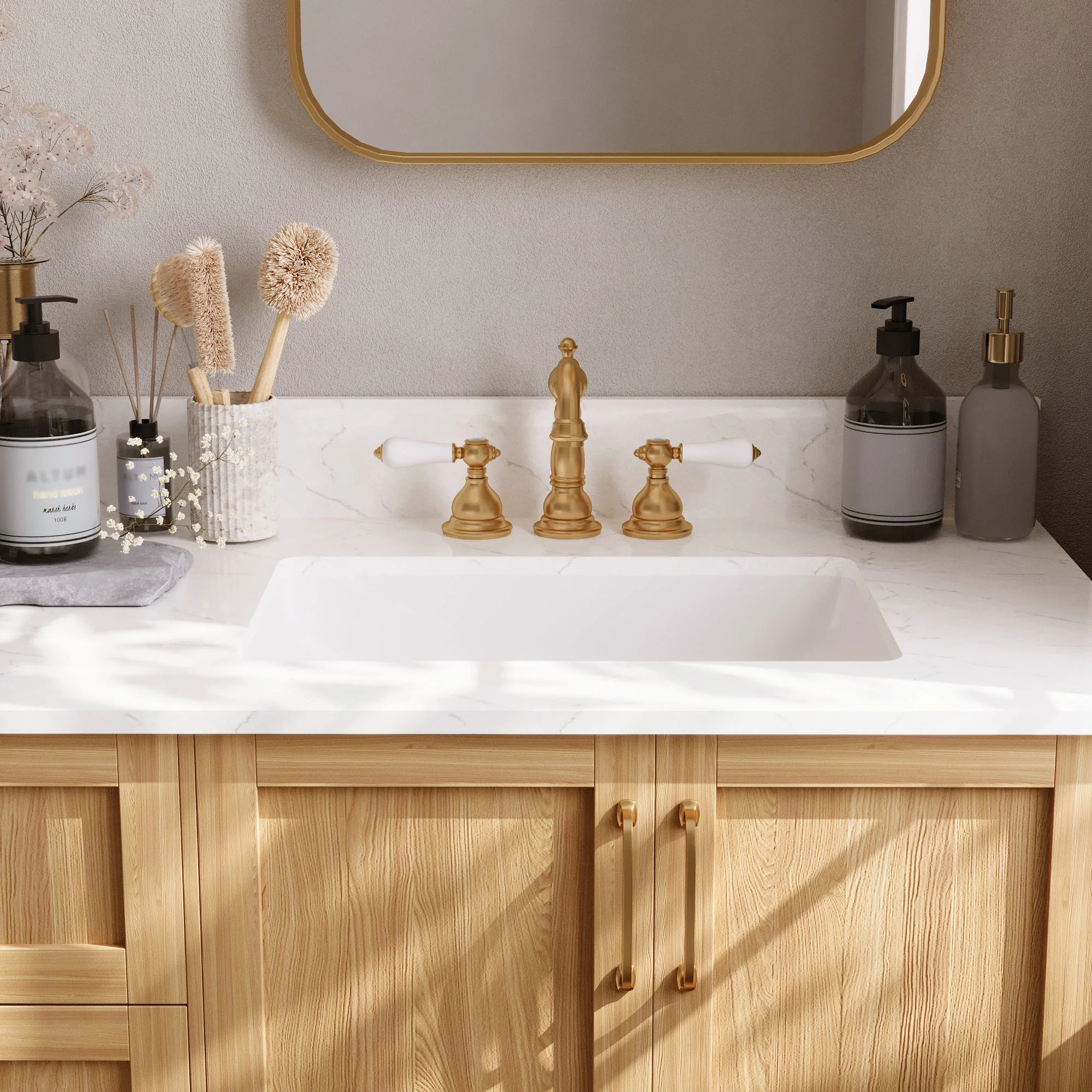 61" Rectangular Vanity Top Sink, Overflow Hole - Image 10