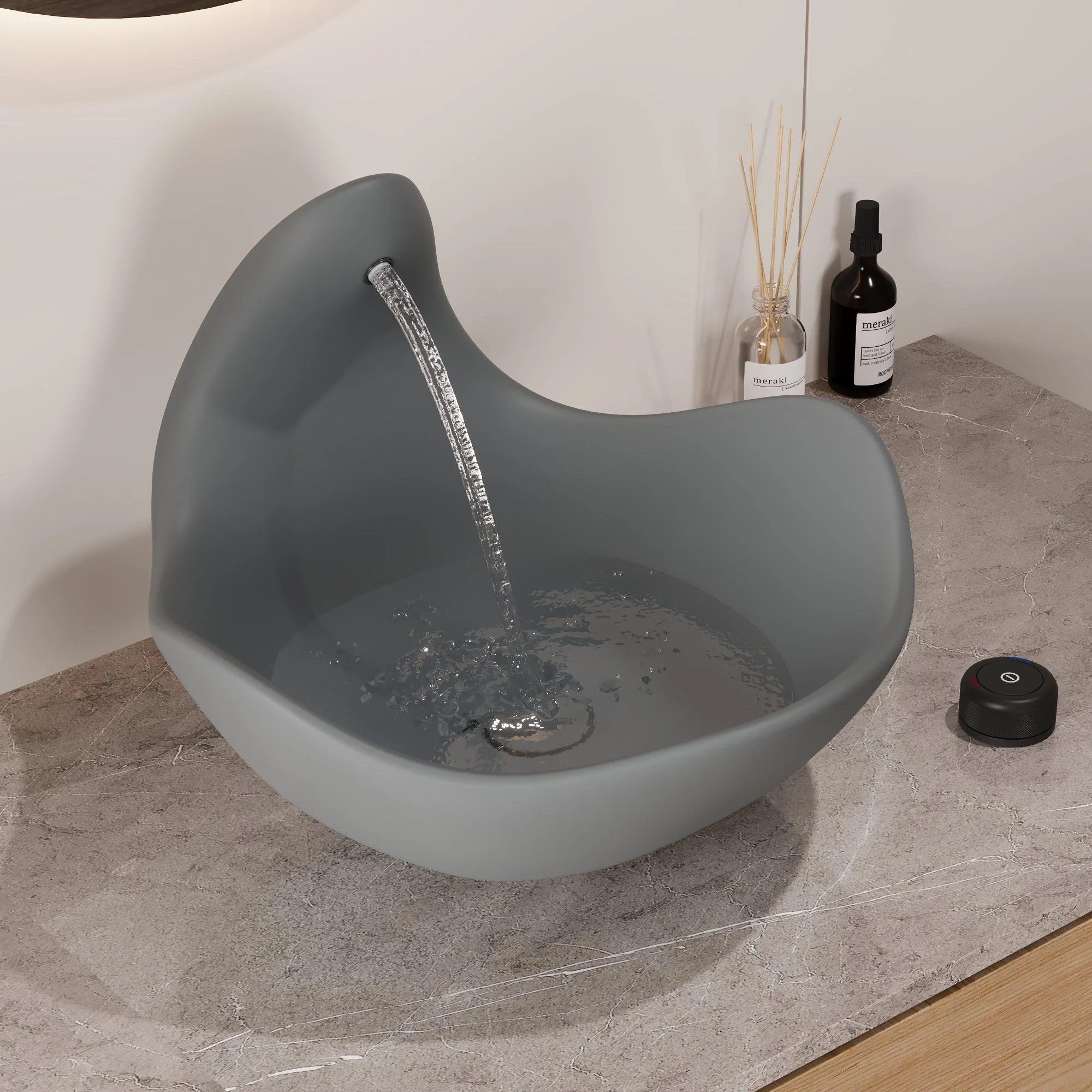 Wave Vessel Bathroom Sink With Multiple Colors, Concrete - Image 10