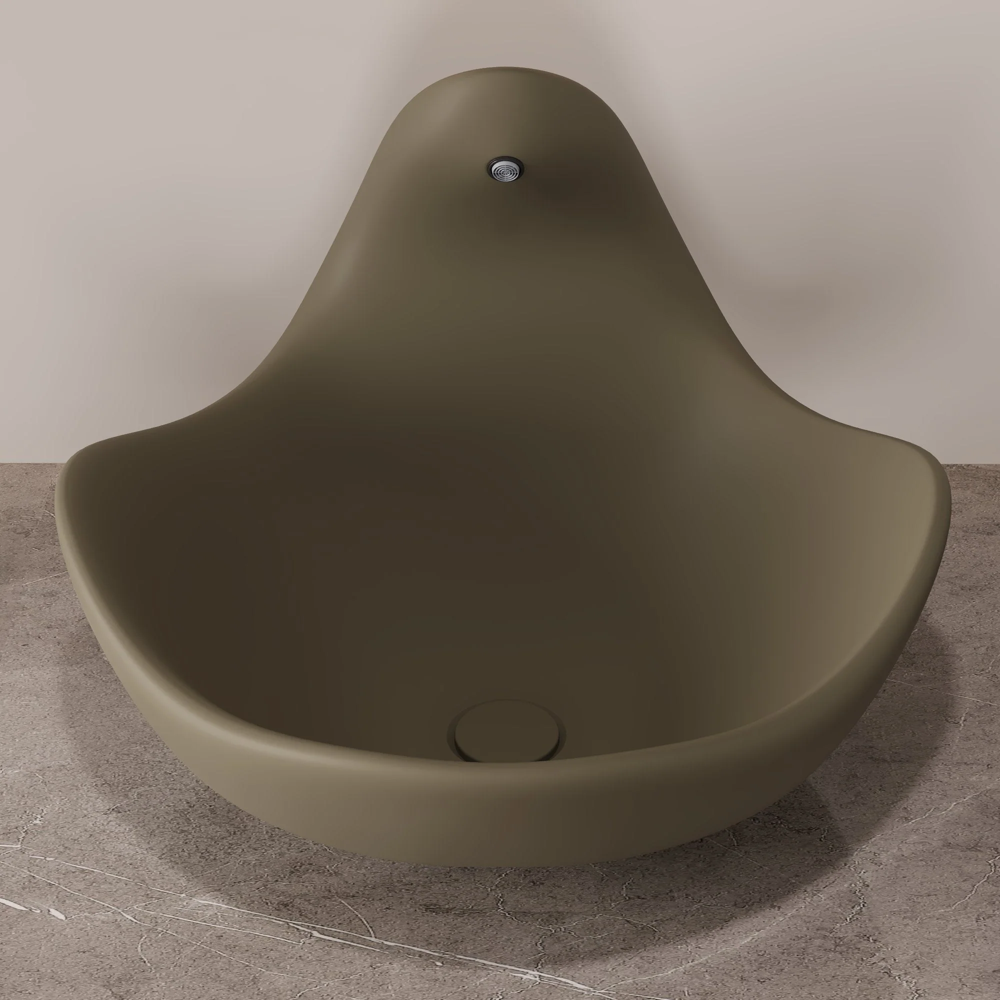 Wave Vessel Bathroom Sink With Multiple Colors, Concrete - Image 12