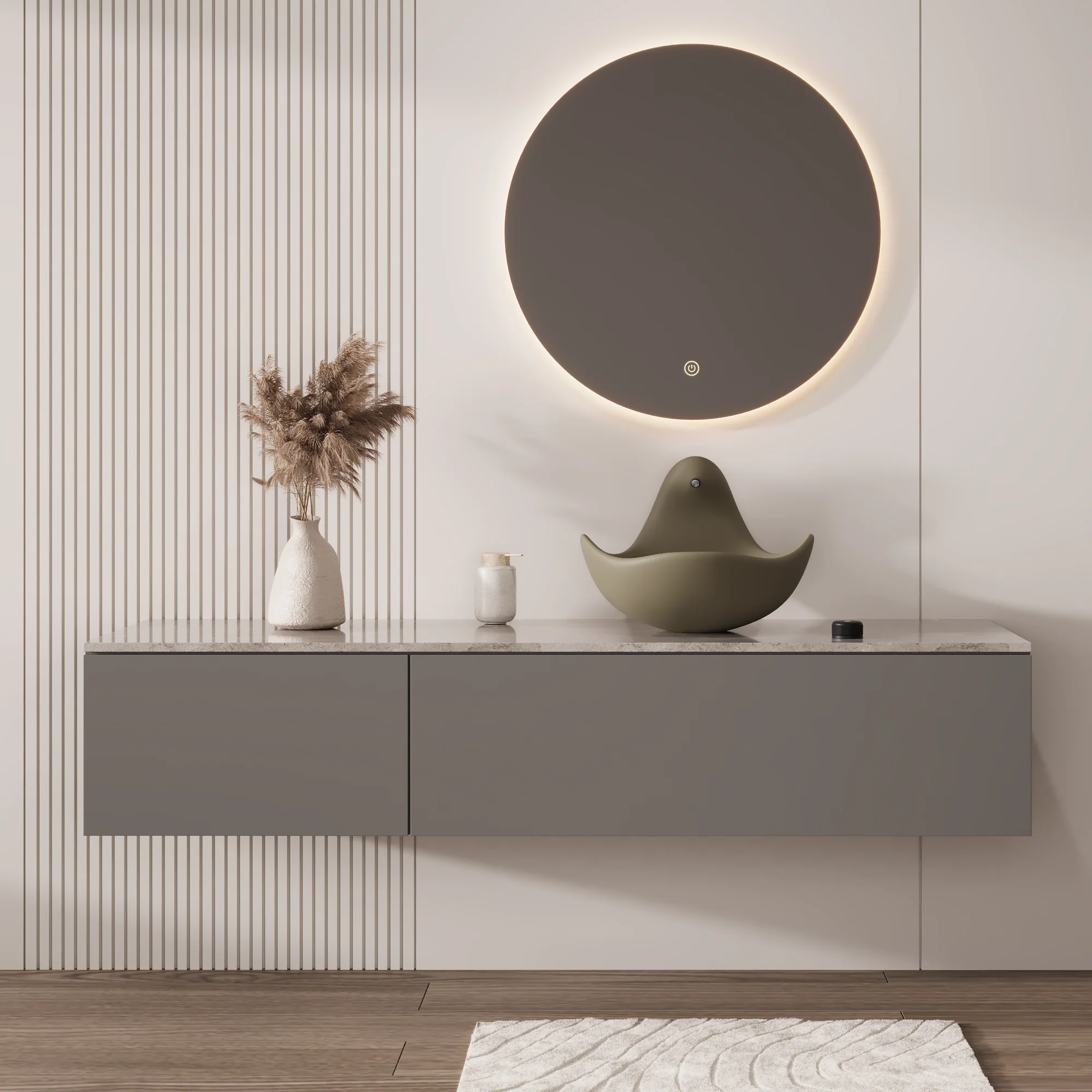 Wave Vessel Bathroom Sink With Multiple Colors, Concrete - Image 22