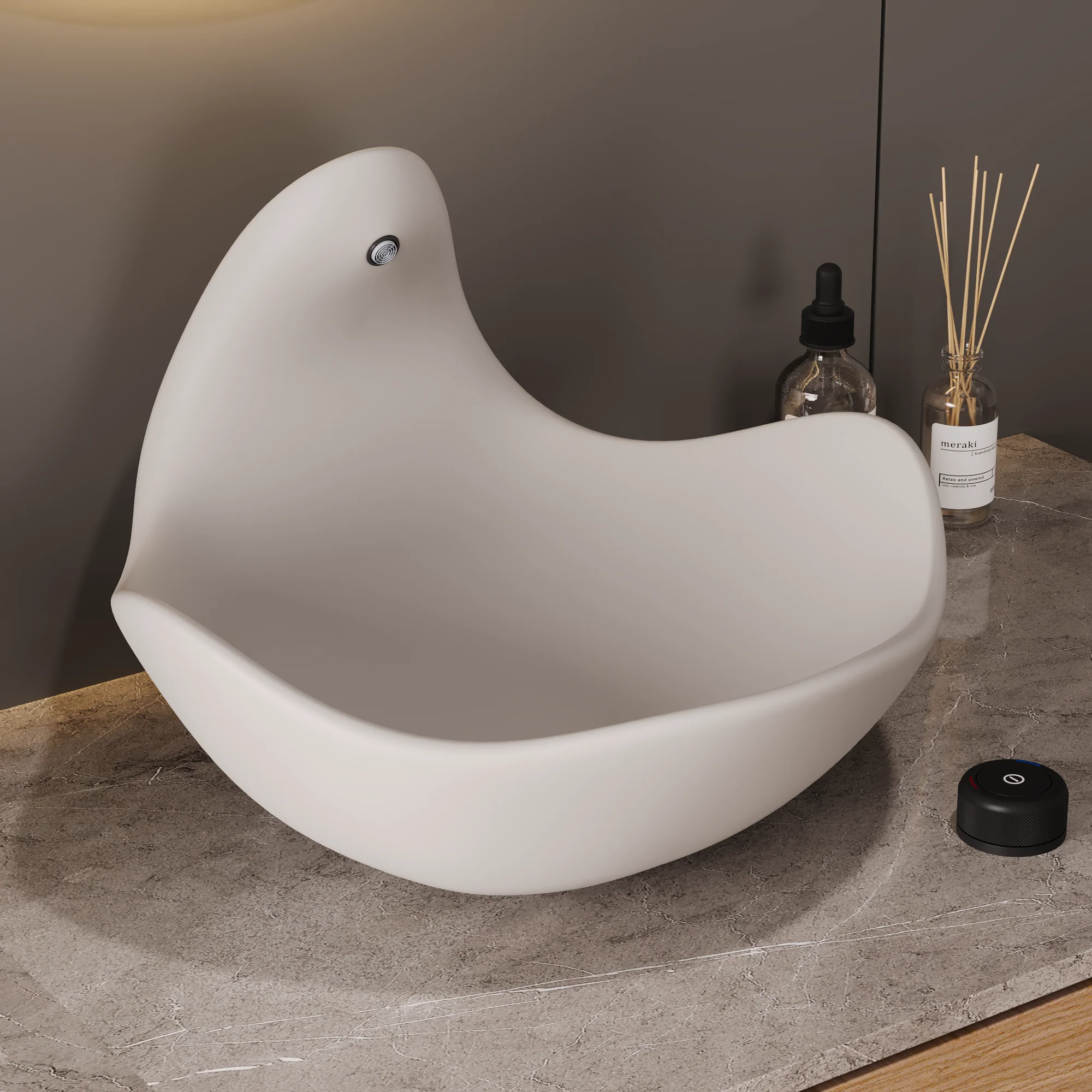 Wave Vessel Bathroom Sink With Multiple Colors, Concrete - Image 25