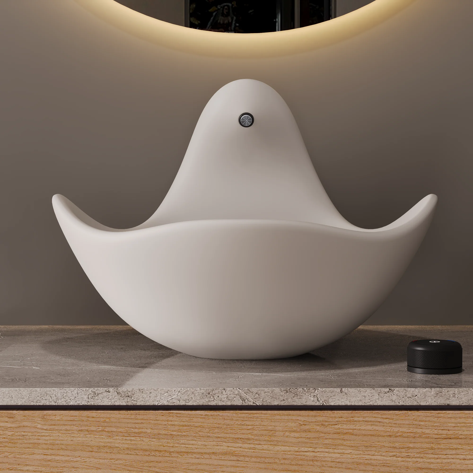 Wave Vessel Bathroom Sink With Multiple Colors, Concrete - Image 26