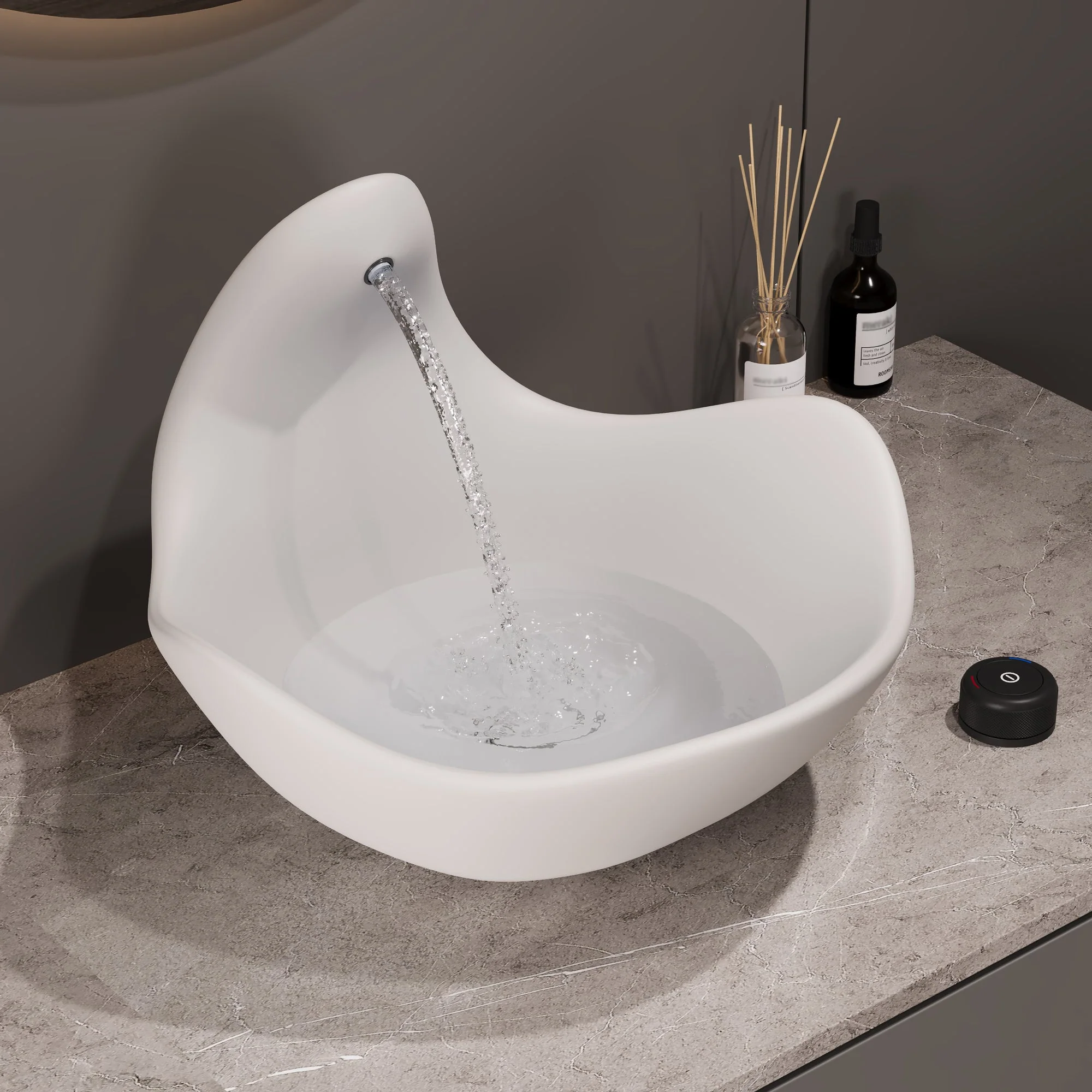 Wave Vessel Bathroom Sink With Multiple Colors, Concrete - Image 29