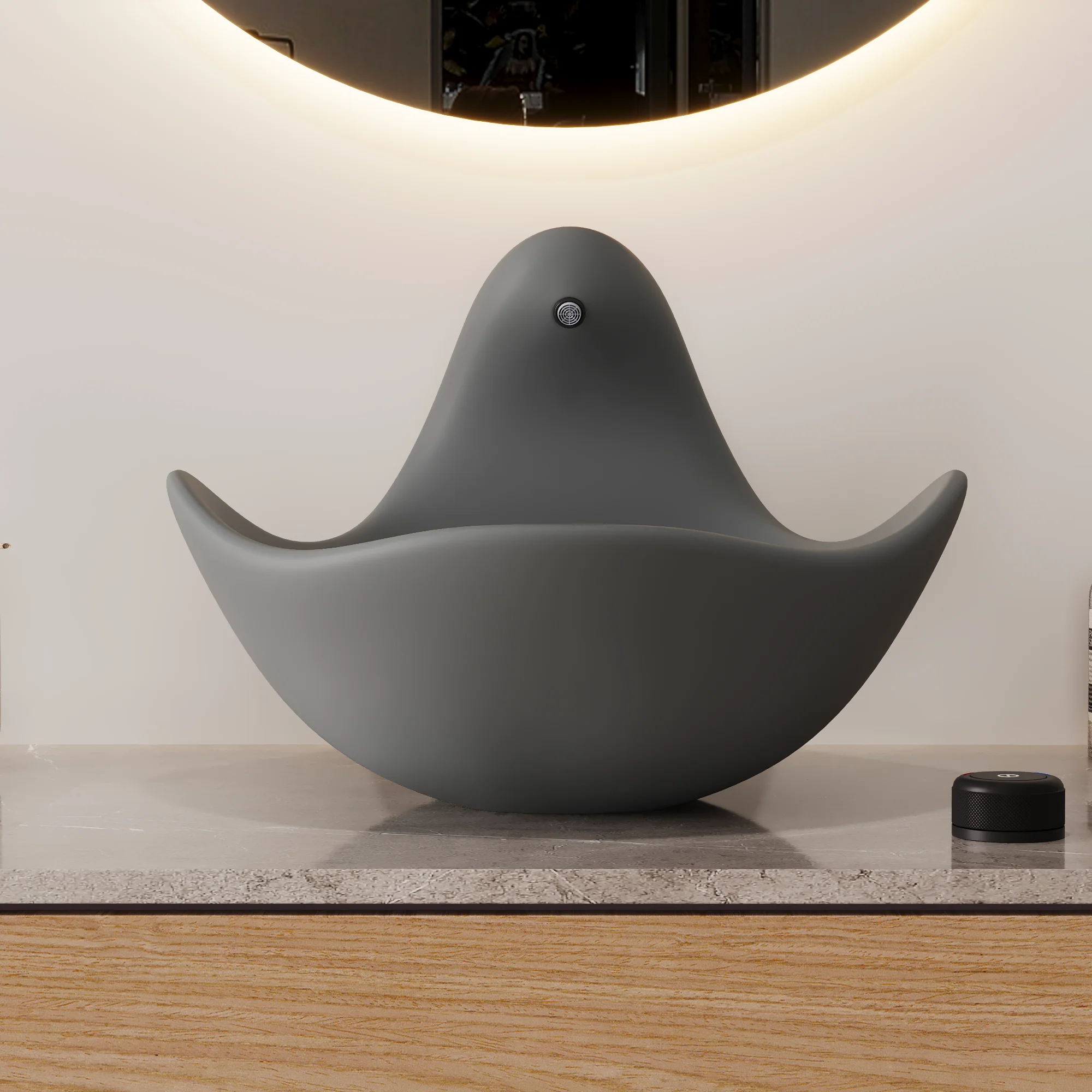 Wave Vessel Bathroom Sink With Multiple Colors, Concrete - Image 8