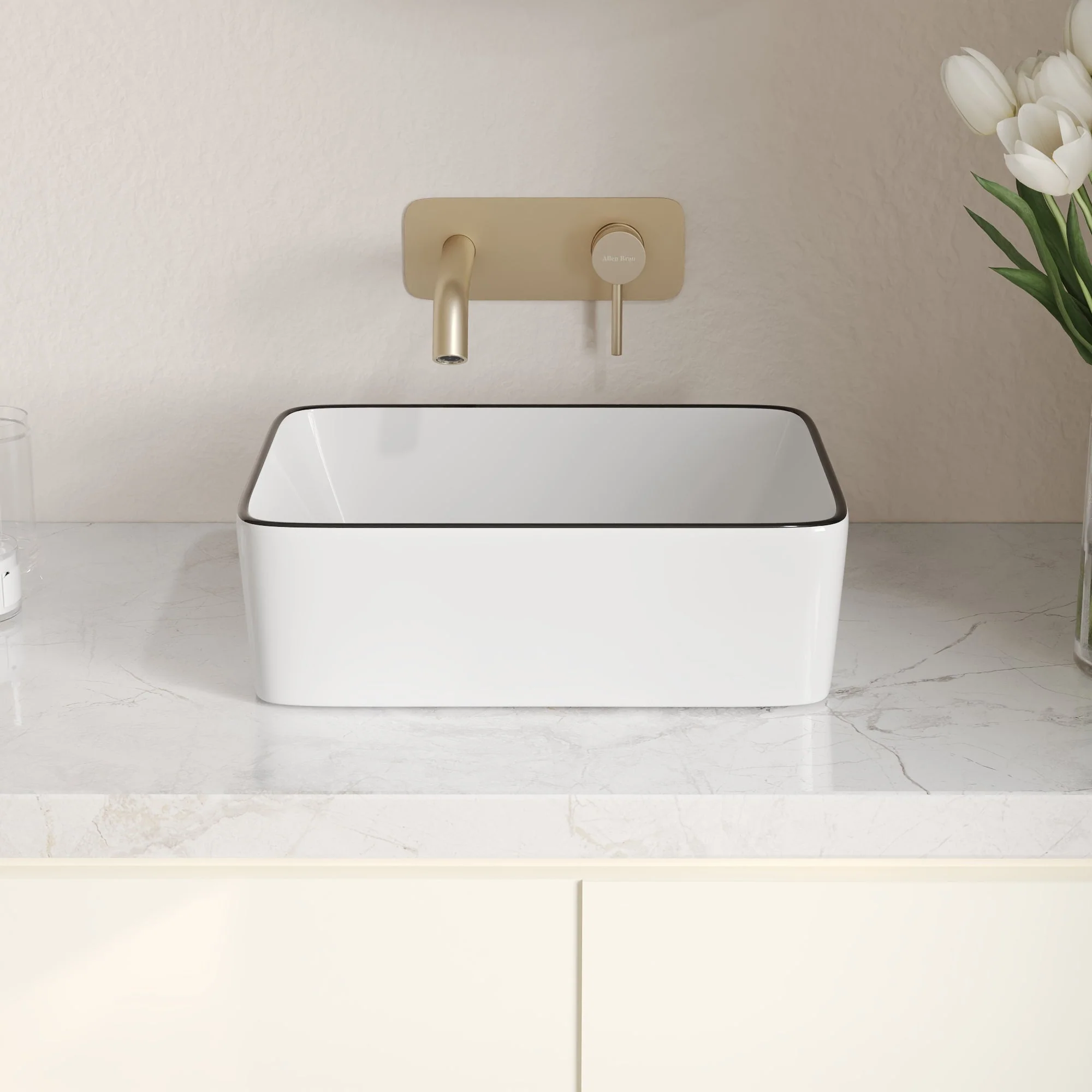 DeerValley DV-1V0317 Vessel Sinks Black Striped Design Seamless Ceramic Easy Clean - Image 3