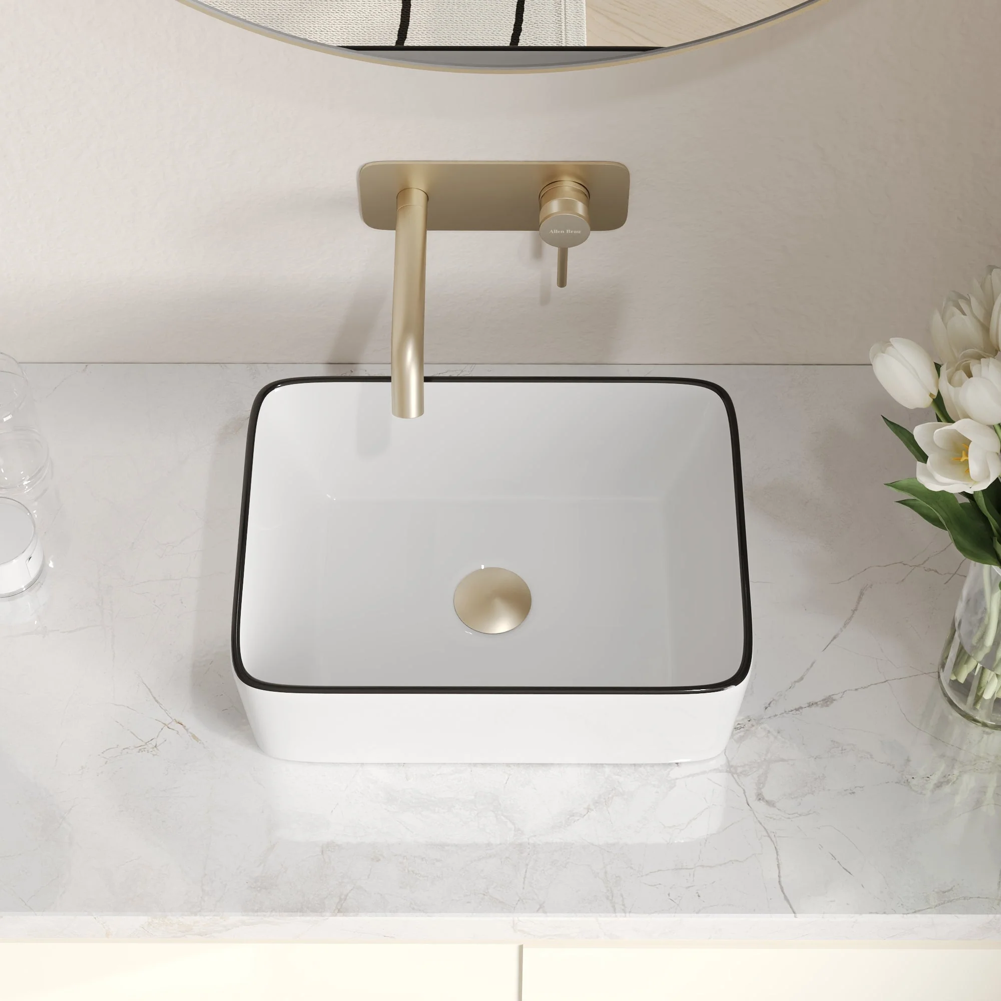 DeerValley DV-1V0317 Vessel Sinks Black Striped Design Seamless Ceramic Easy Clean - Image 4