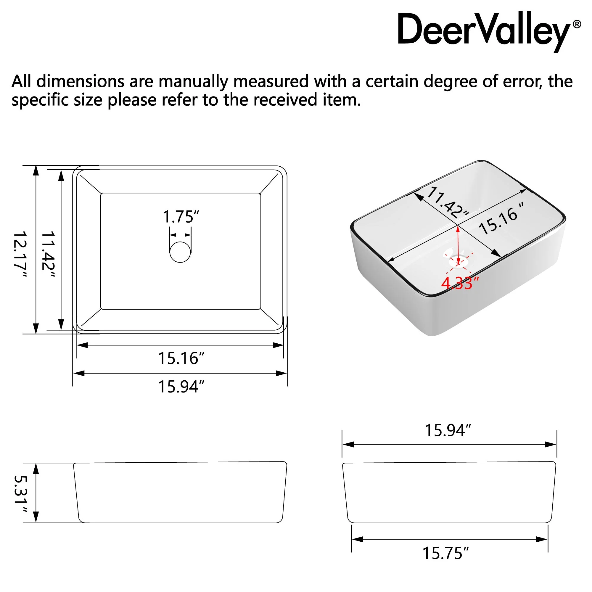 DeerValley DV-1V0317 Vessel Sinks Black Striped Design Seamless Ceramic Easy Clean - Image 7