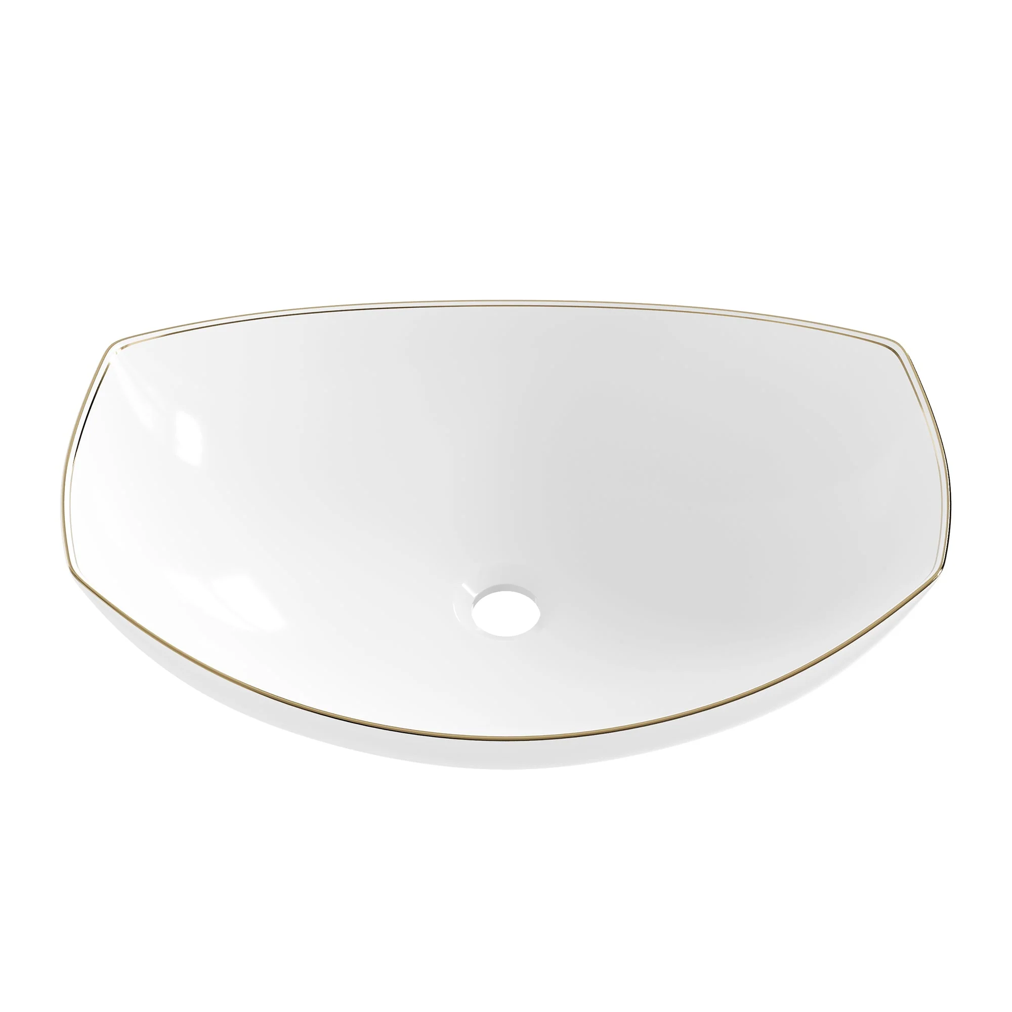 DeerValley DV-1V0319 Vessel Sinks Boat-Shaped Luxury Ceramic Gold Trim Easy Clean - Image 6