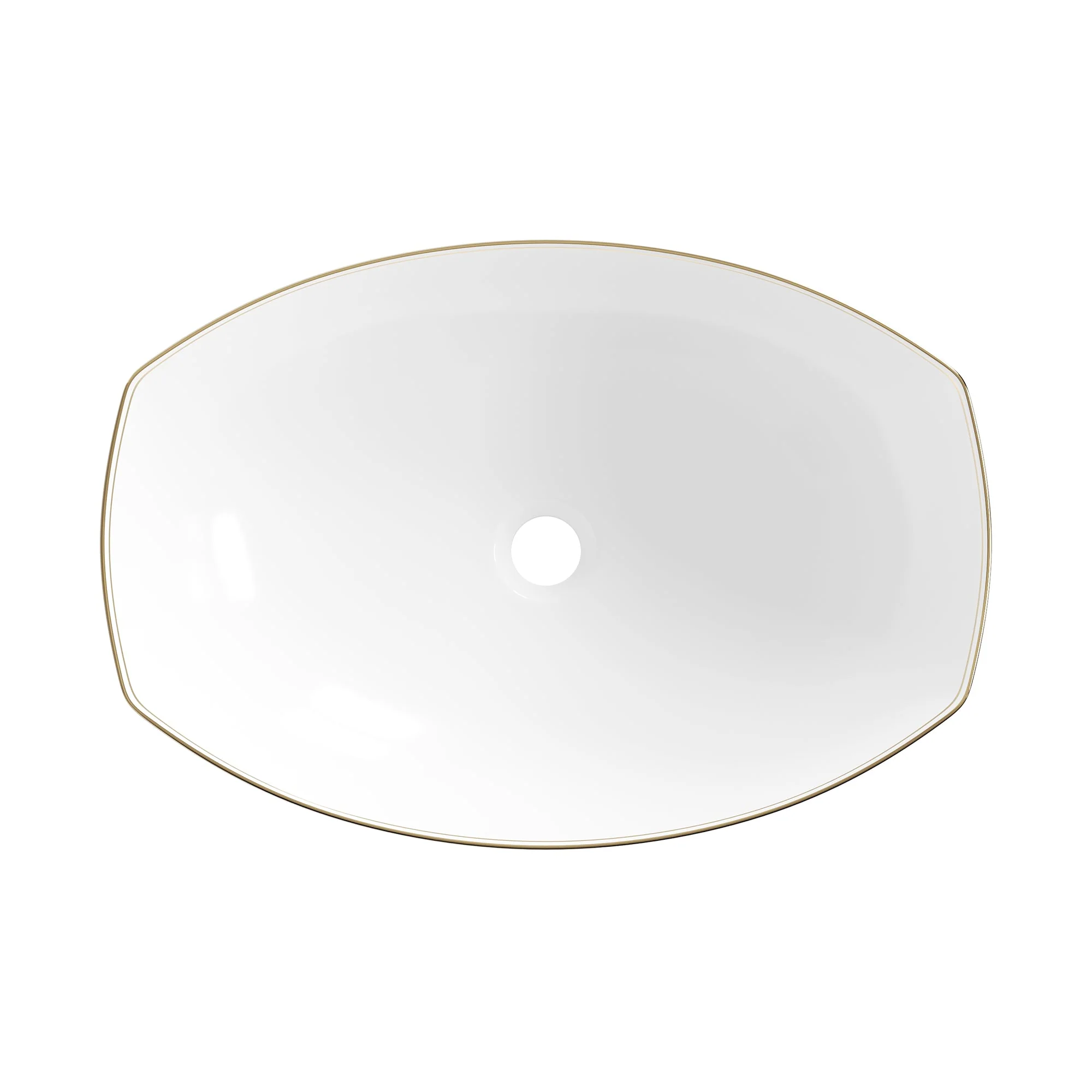 DeerValley DV-1V0319 Vessel Sinks Boat-Shaped Luxury Ceramic Gold Trim Easy Clean - Image 7