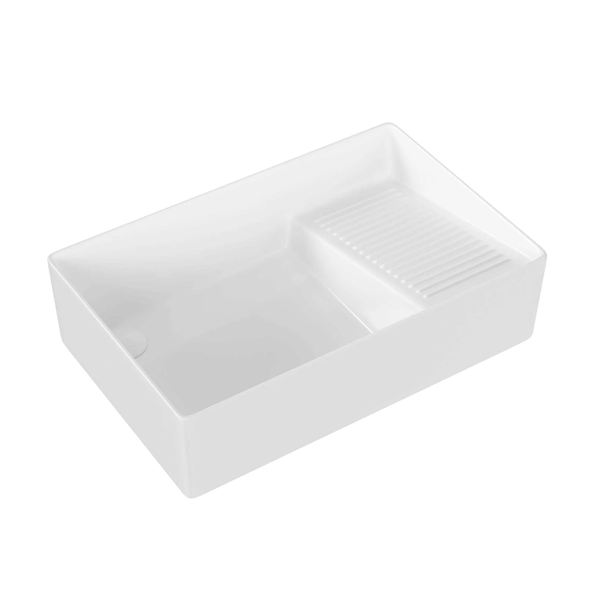 DeerValley DV-1V0321 Vessel Sinks 24-Inch Large Capacity Built-In Washboard Ceramic - Image 11