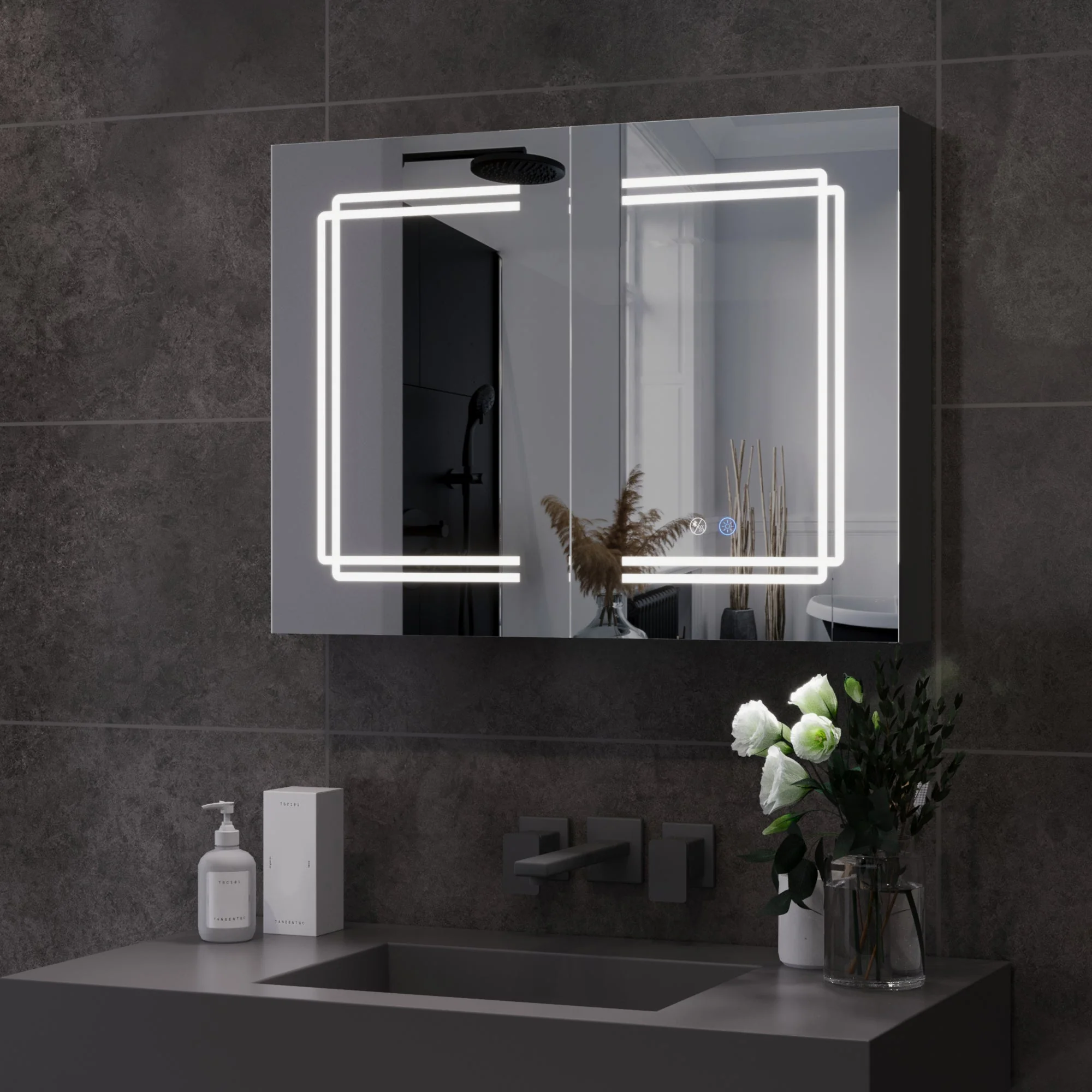 Two/Three Doors Rectangular Bathroom Medicine Cabinet,with Mirror With Multiple Types - Image 10