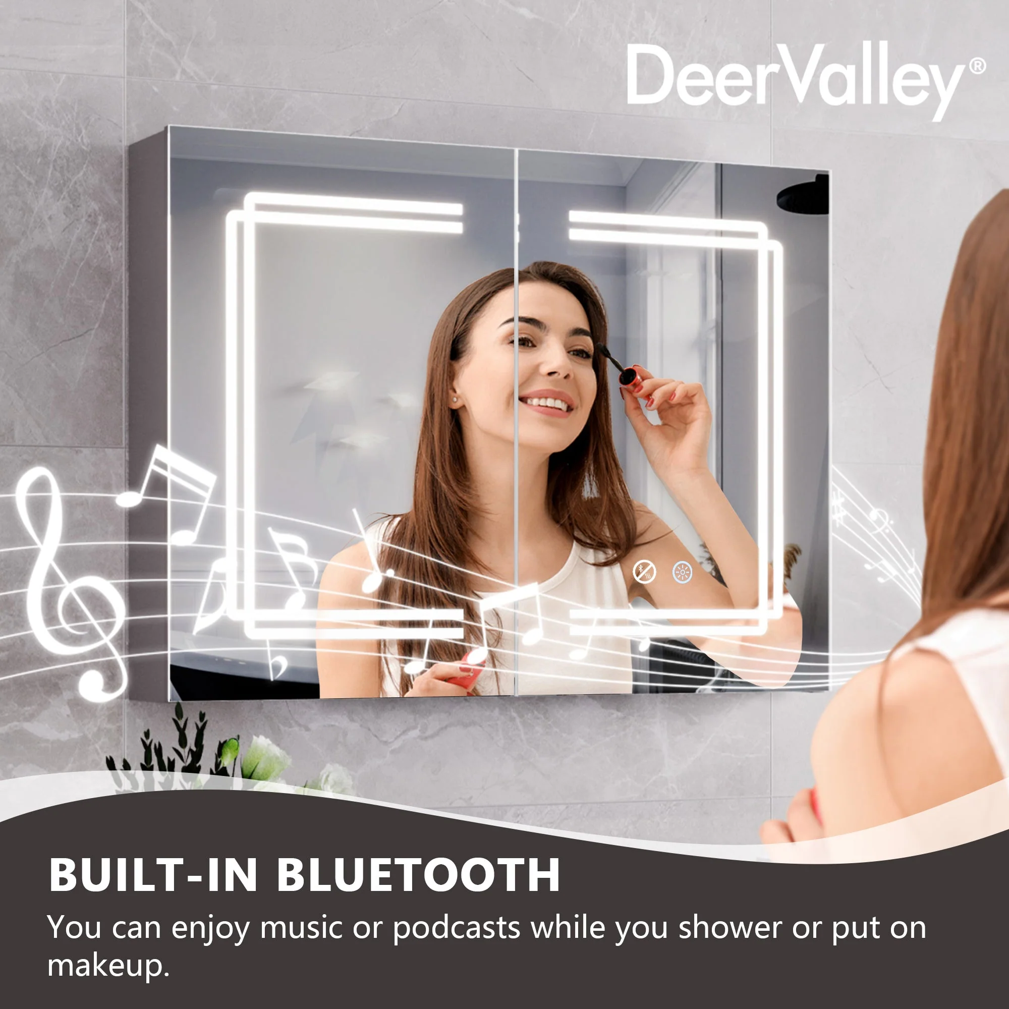 Two/Three Doors Rectangular Bathroom Medicine Cabinet,with Mirror With Multiple Types - Image 6