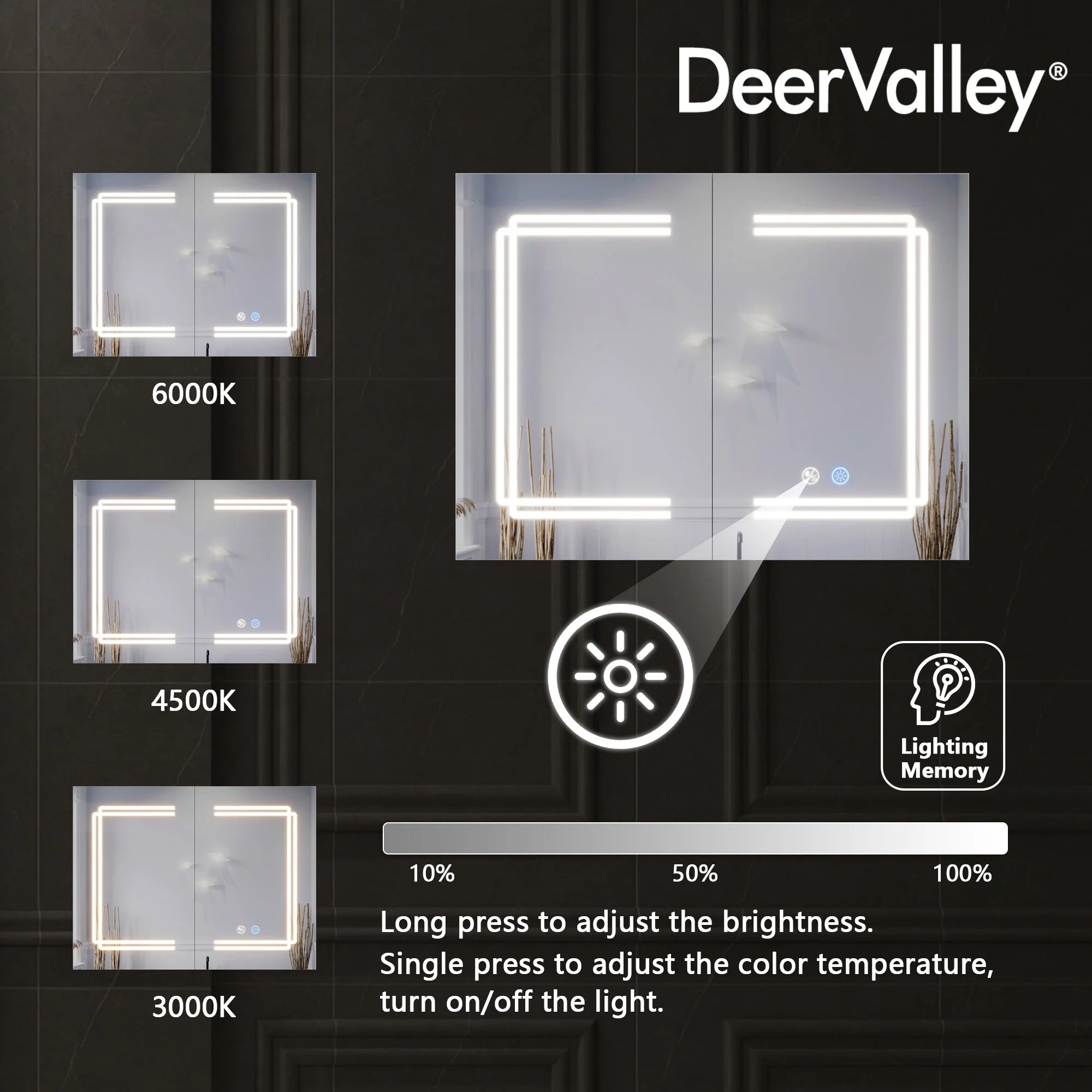 Two/Three Doors Rectangular Bathroom Medicine Cabinet,with Mirror With Multiple Types - Image 7