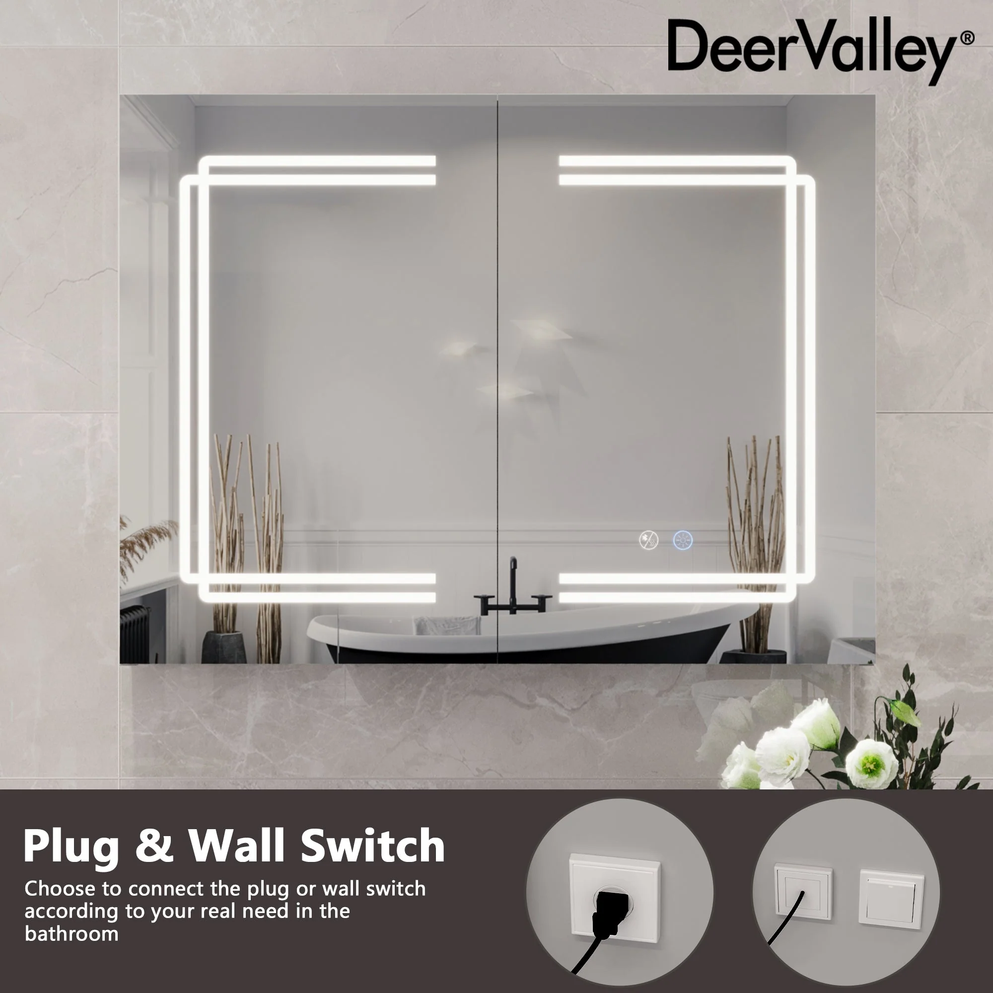 Two/Three Doors Rectangular Bathroom Medicine Cabinet,with Mirror With Multiple Types - Image 8