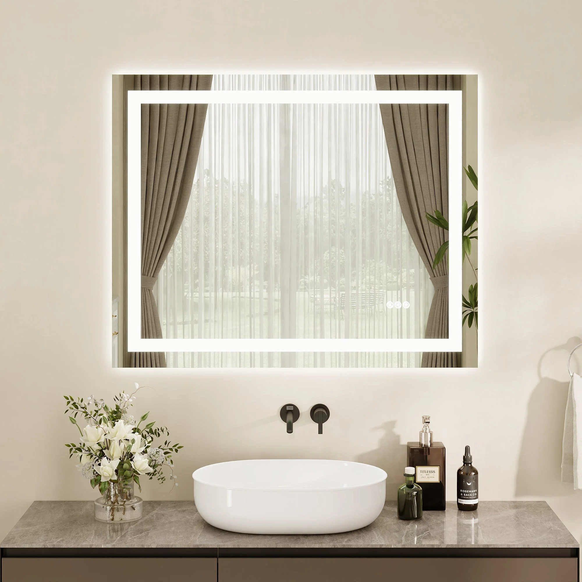 DeerValley DV-1VM0308 Vanity Mirrors Dual LED Front & Backlit Anti-Fog - Image 11
