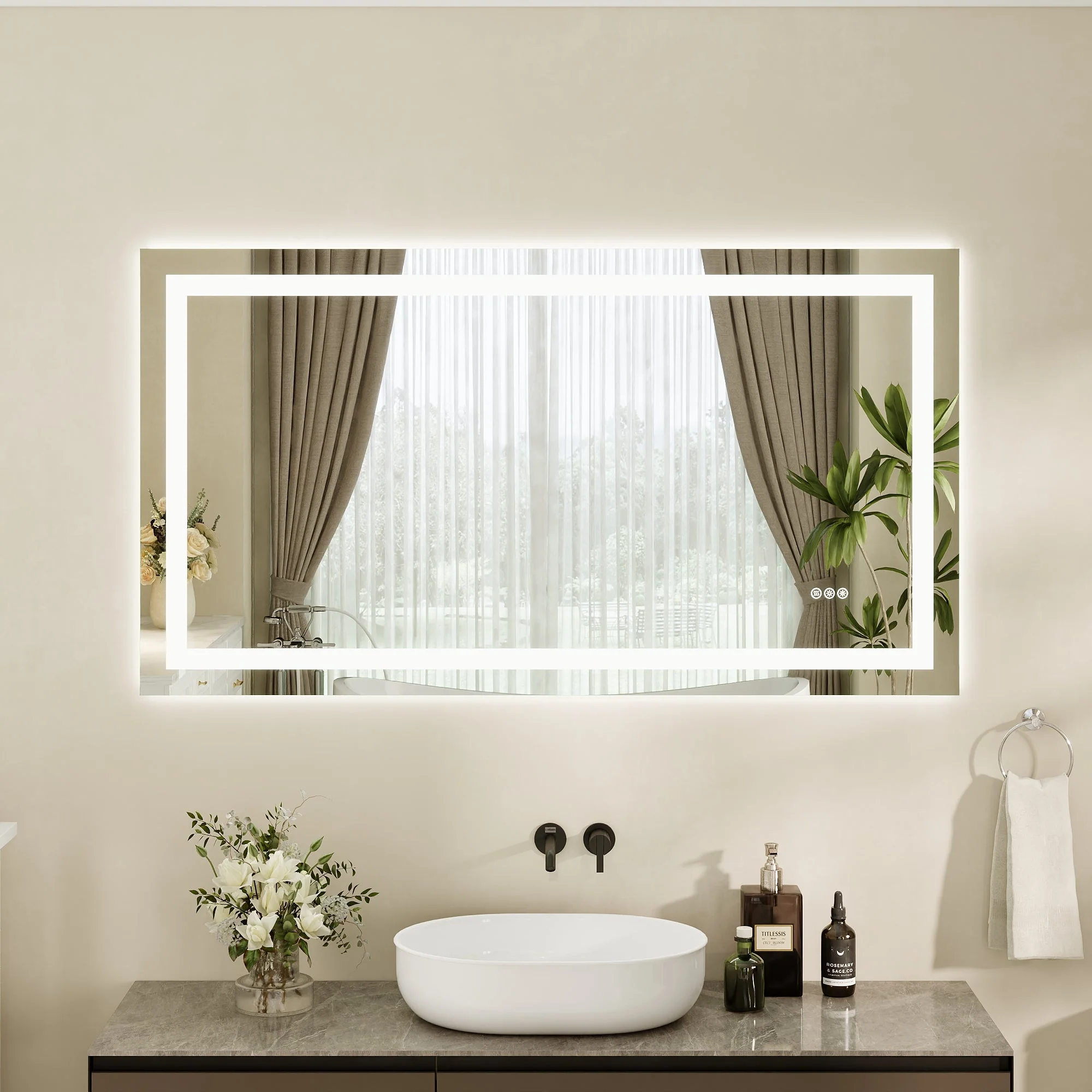 DeerValley DV-1VM0308 Vanity Mirrors Dual LED Front & Backlit Anti-Fog - Image 18