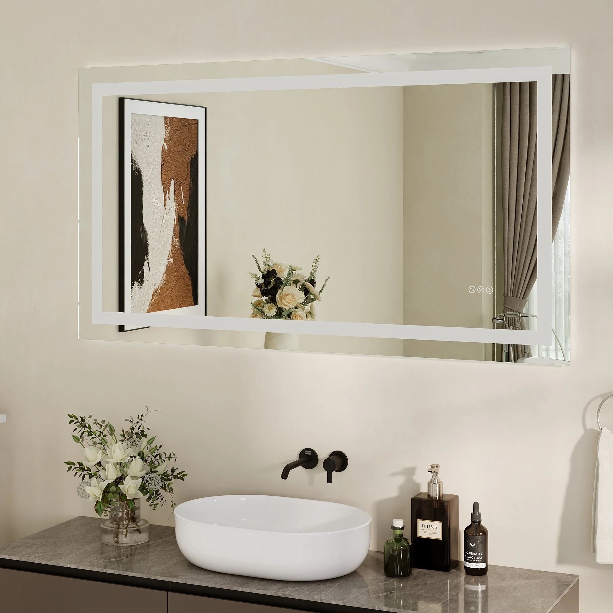 DeerValley DV-1VM0308 Vanity Mirrors Dual LED Front & Backlit Anti-Fog - Image 19