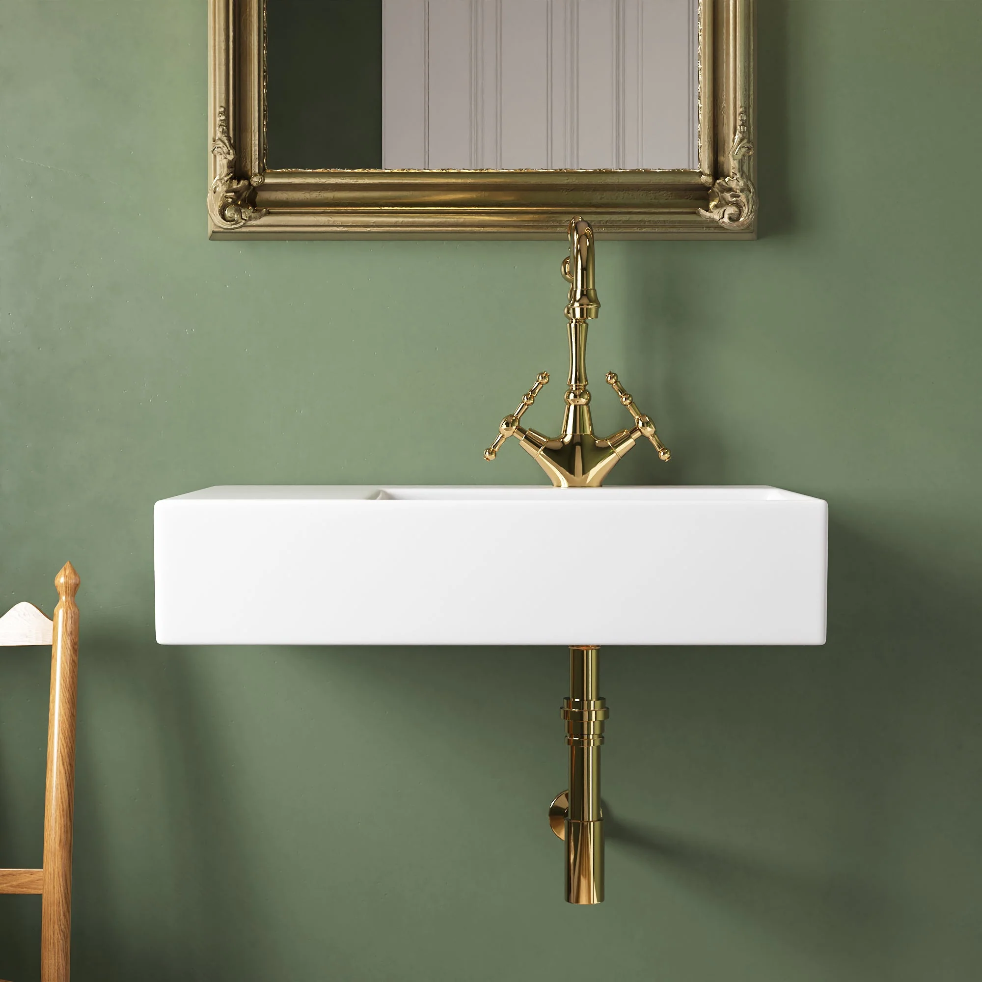 DeerValley DV-1WS0126R Wall Mounted Sinks Compact Ceramic 3 Overflow - Image 3