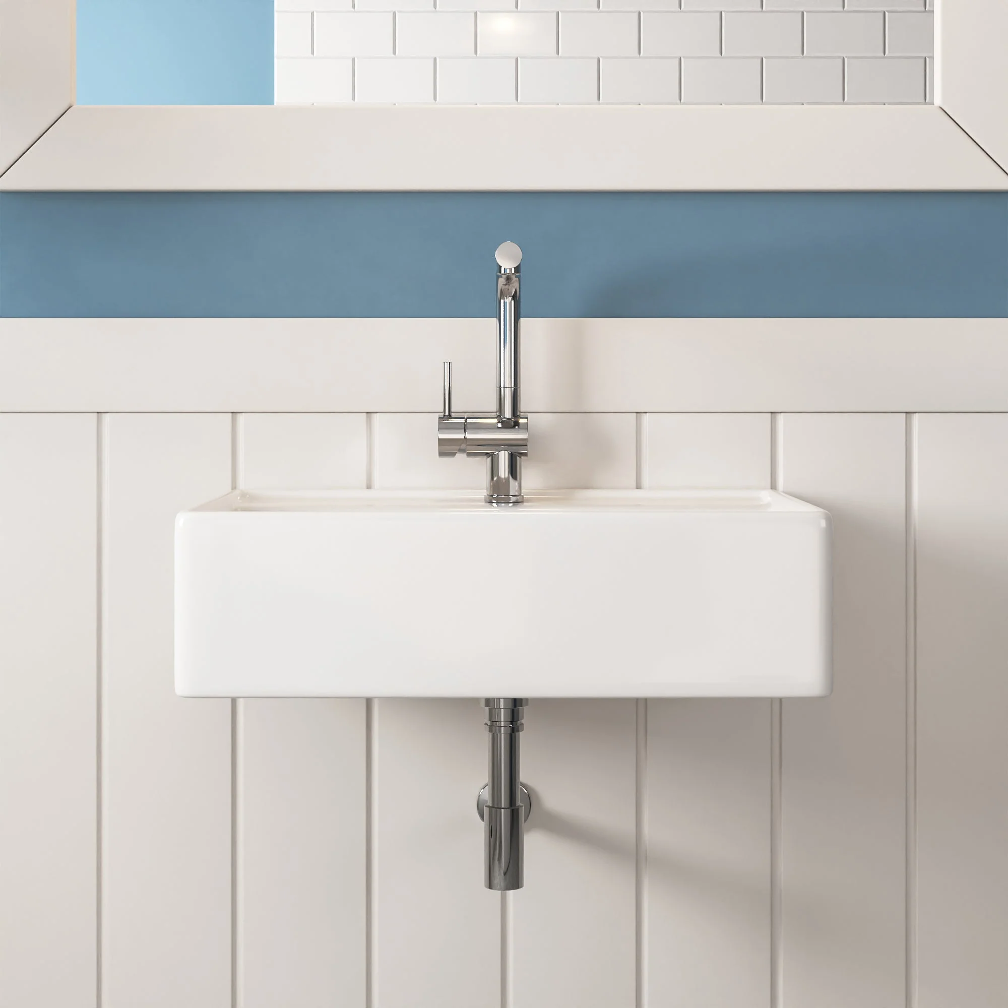 DeerValley DV-1WS0127 Wall Mounted Sinks Vitreous China Compact Basin - Image 3