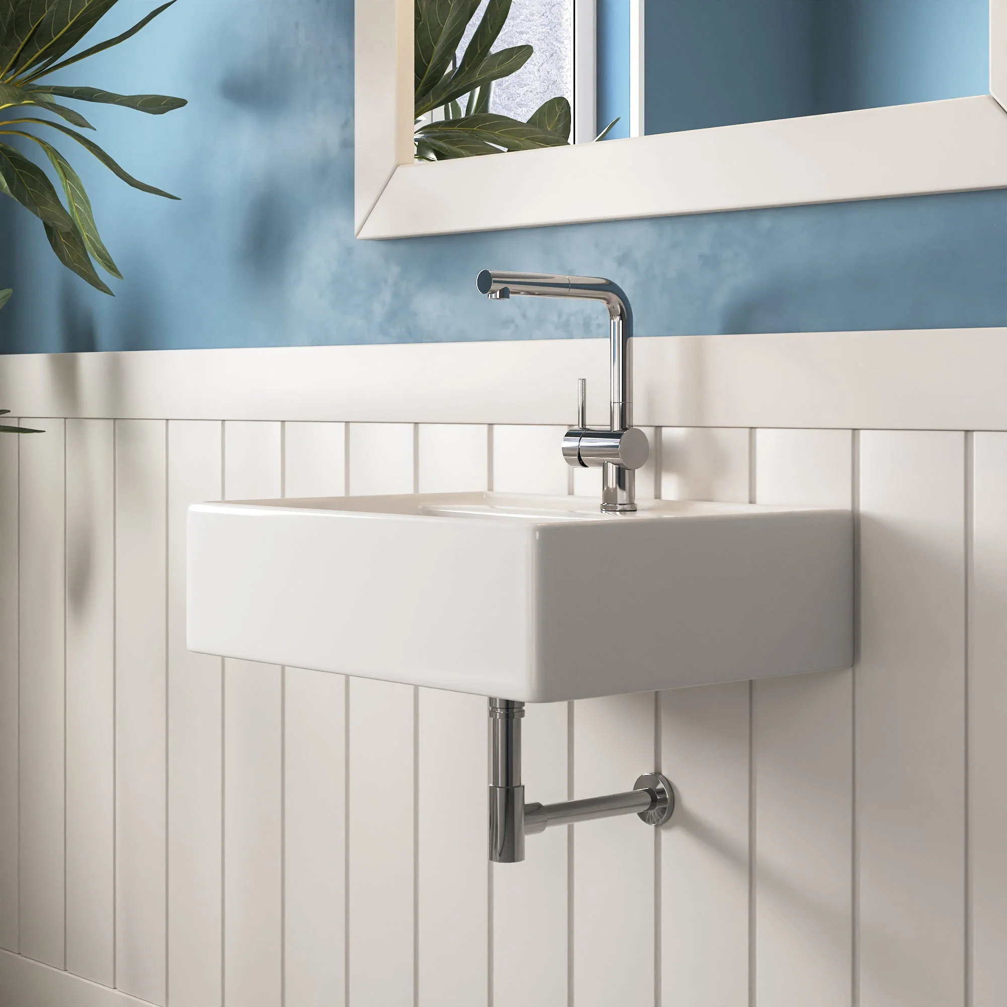 DeerValley DV-1WS0127 Wall Mounted Sinks Vitreous China Compact Basin - Image 4