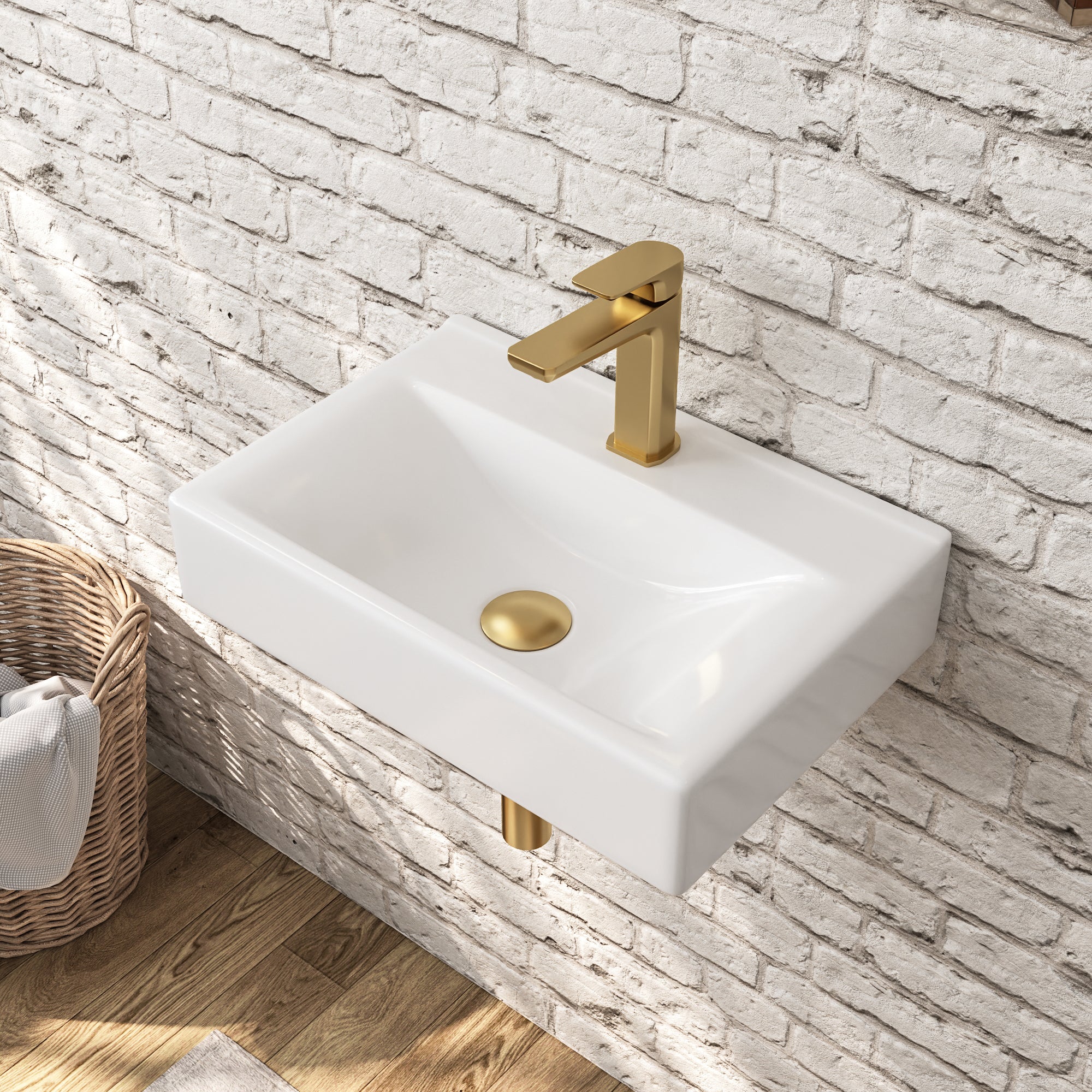 DeerValley DV-1WS0128 Wall Mounted Sinks 18in Modern Compact Design - Image 4