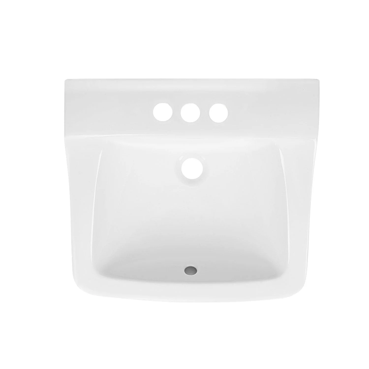 17.32" Rectangular Wall-Mount Bathroom Sink, Overflow Hole - Image 4