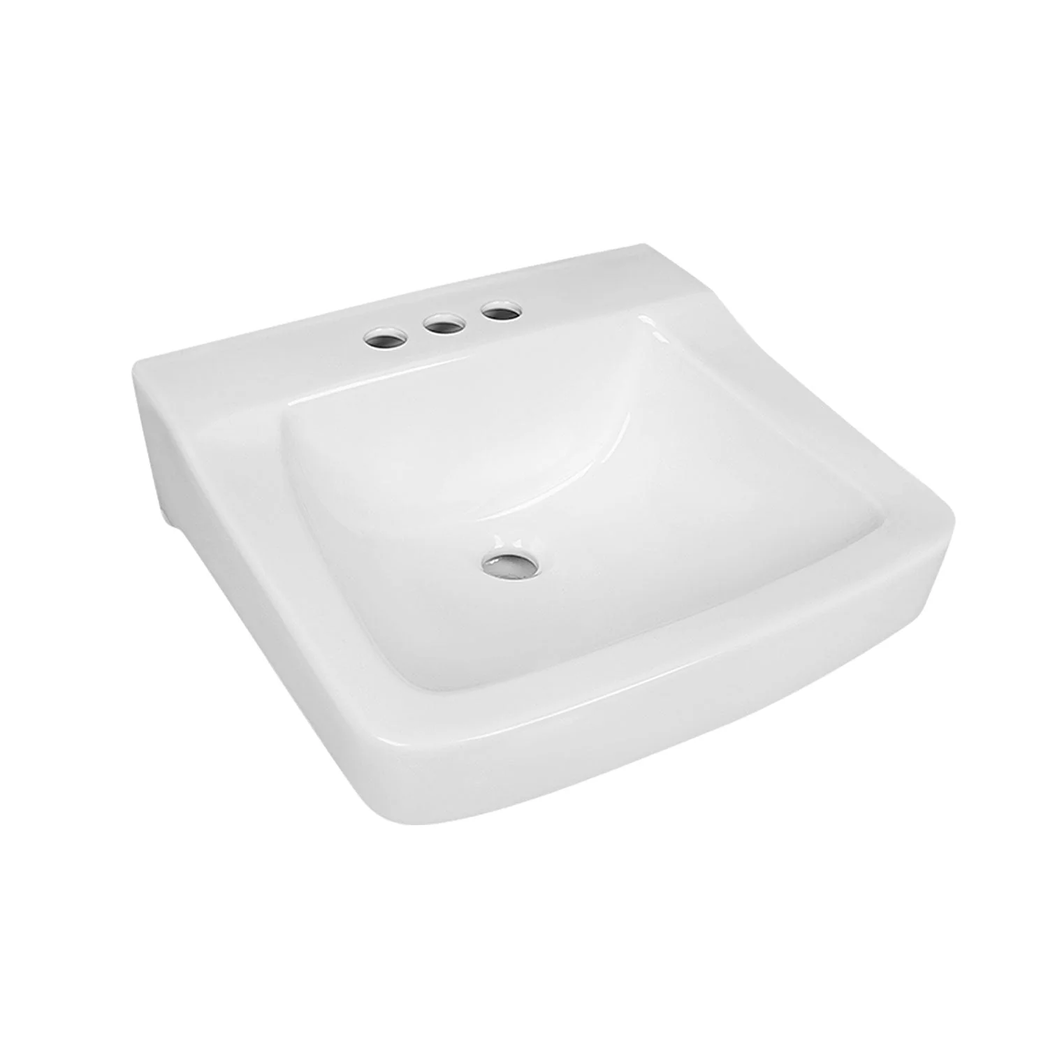 17.32" Rectangular Wall-Mount Bathroom Sink, Overflow Hole - Image 5