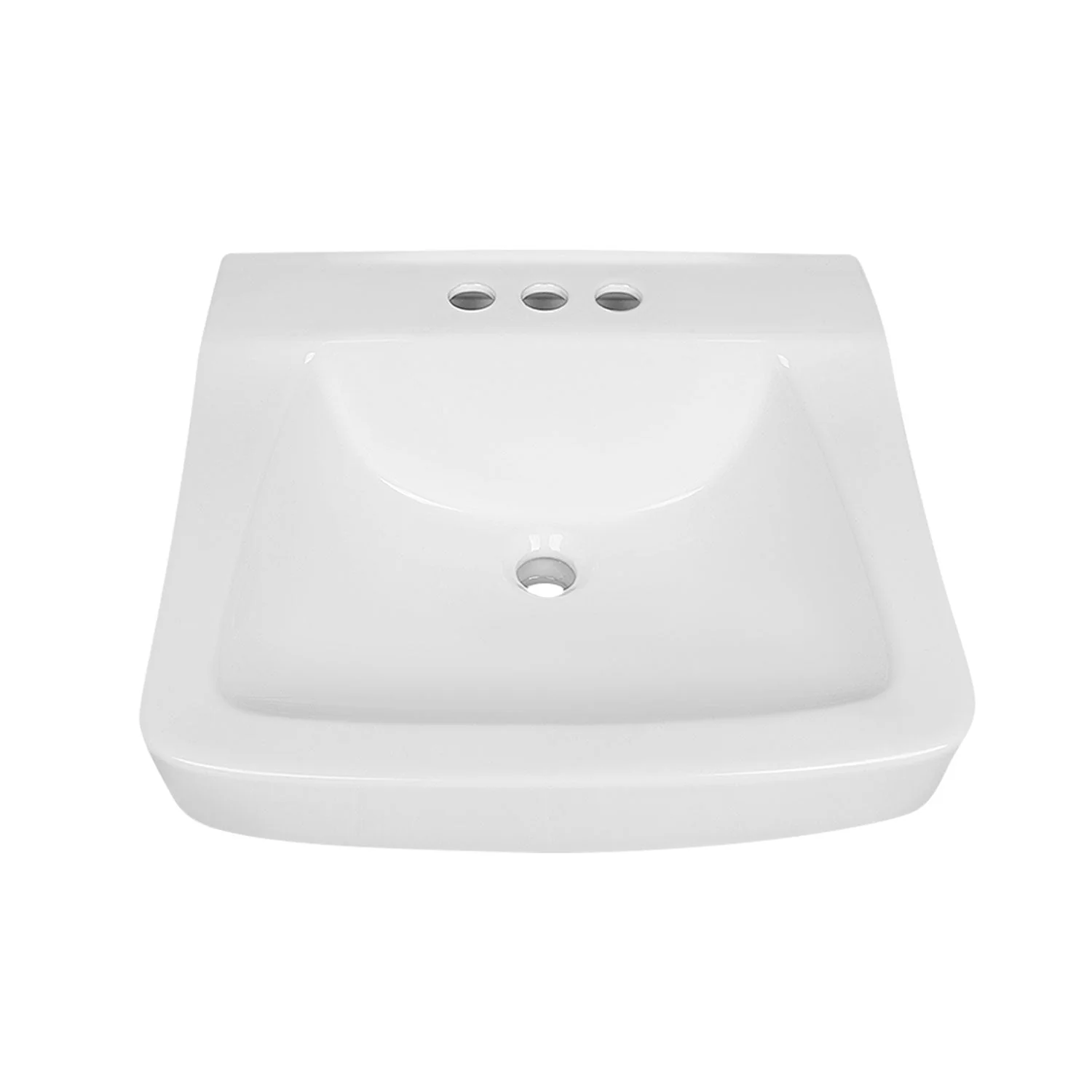 17.32" Rectangular Wall-Mount Bathroom Sink, Overflow Hole - Image 6