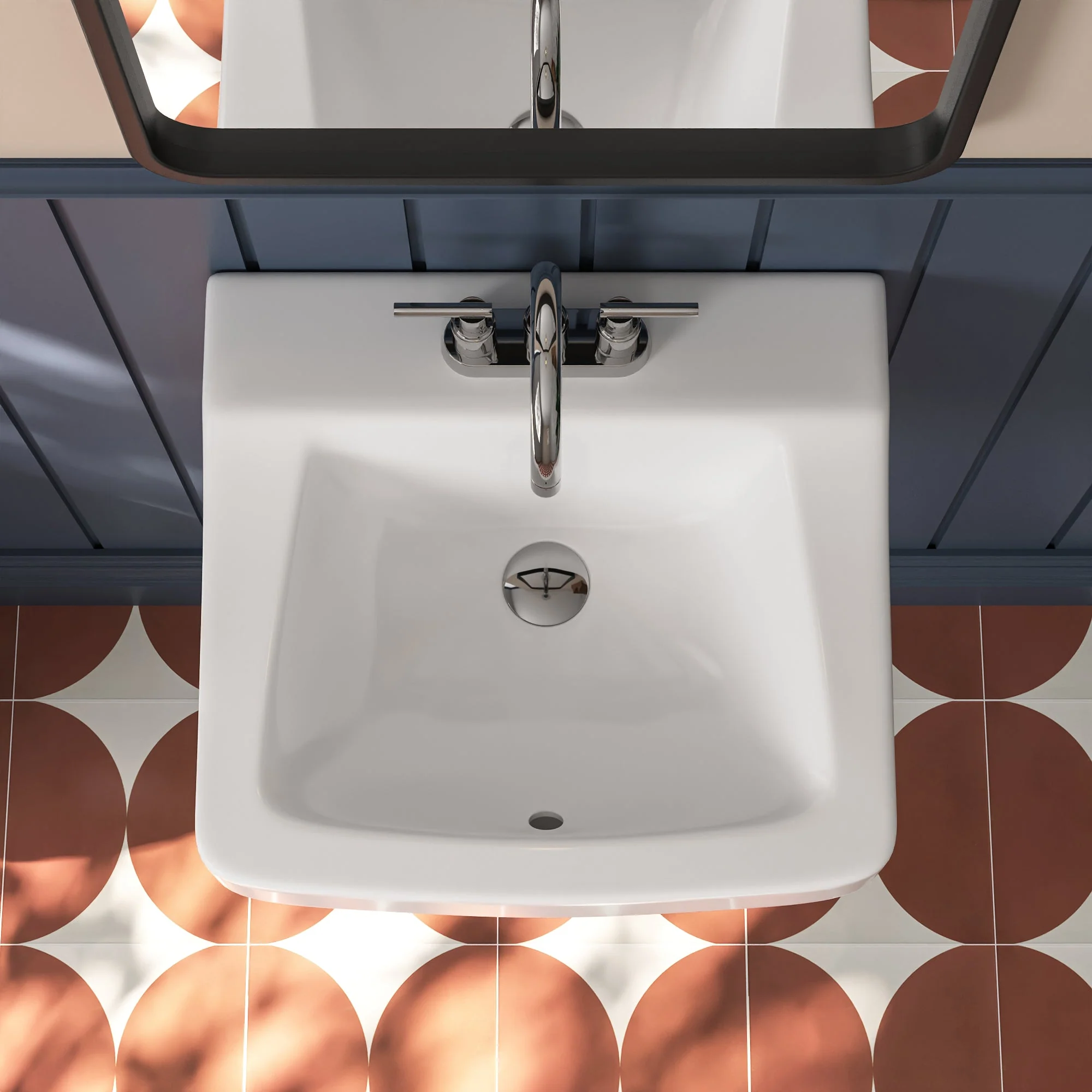 17.32" Rectangular Wall-Mount Bathroom Sink, Overflow Hole - Image 8