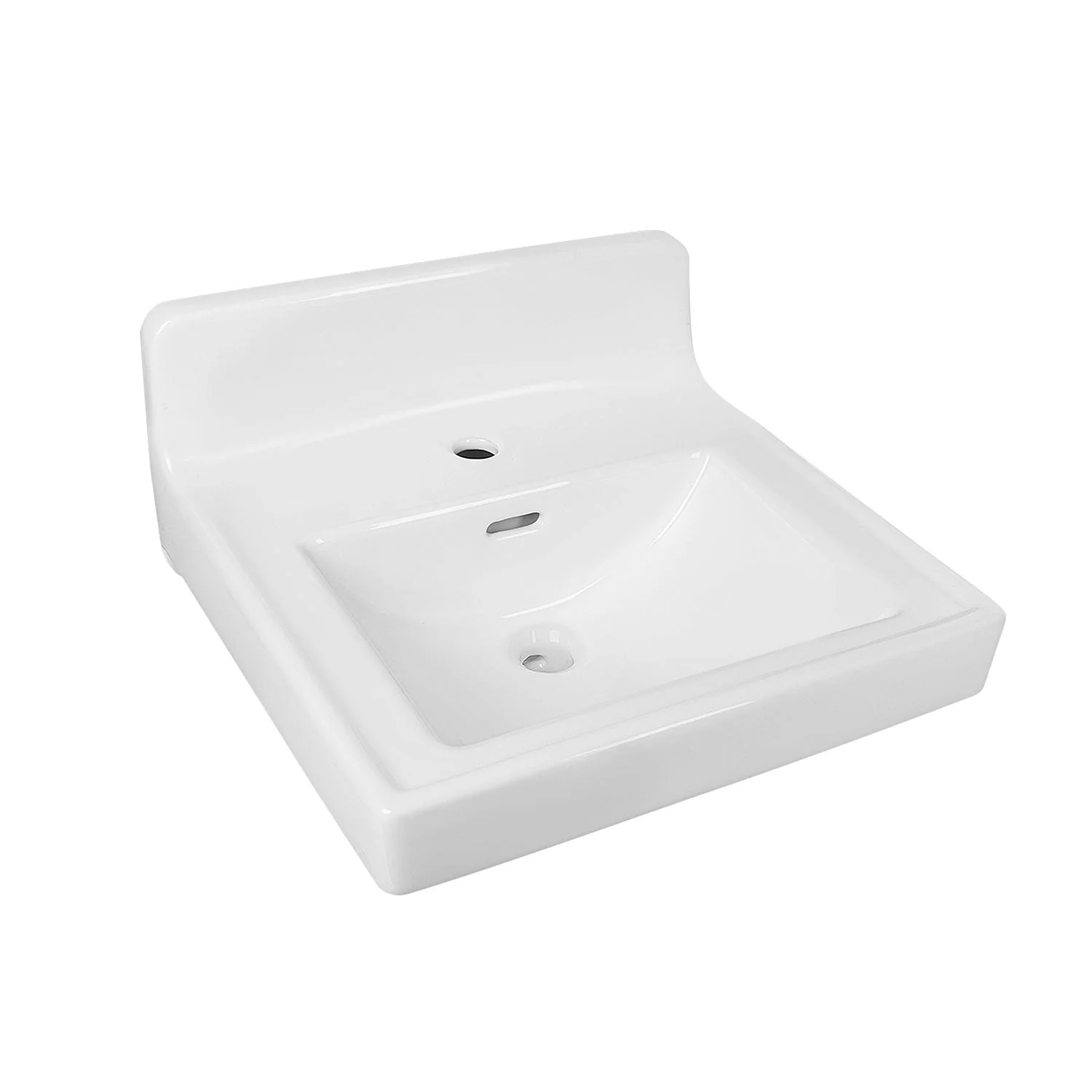 20" L X 10" W Rectangular Wall-Mount Bathroom Sink, Overflow Hole - Image 3