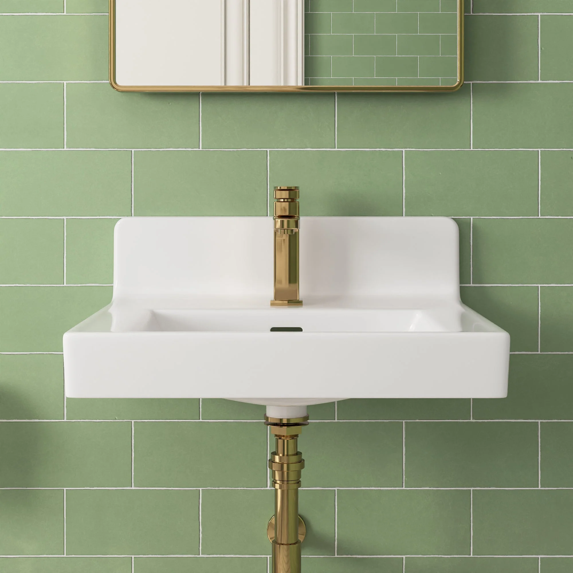 20" L X 10" W Rectangular Wall-Mount Bathroom Sink, Overflow Hole - Image 7
