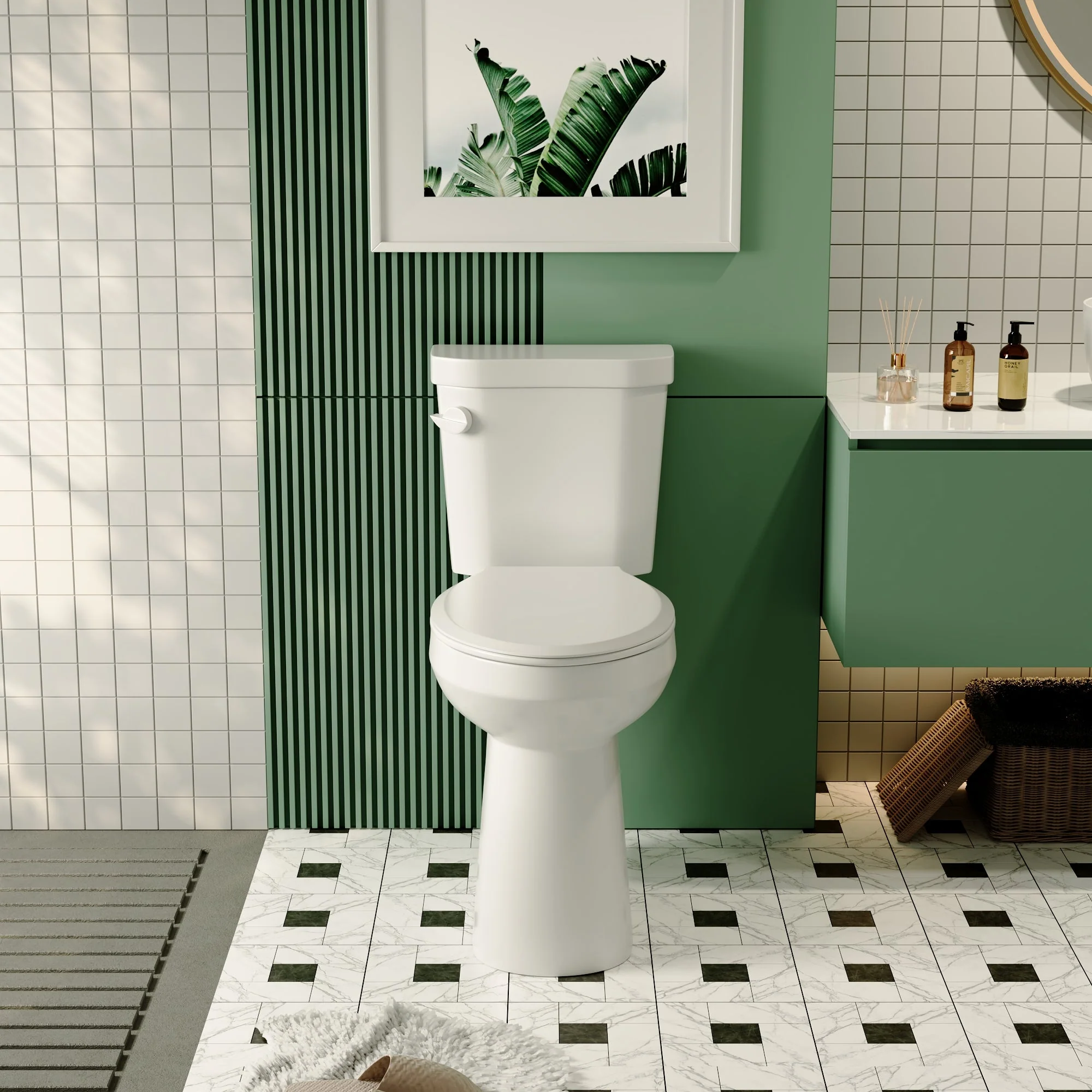 Two-Piece Elongated Toilet, 12" Rough-in Single-Flush - Image 4