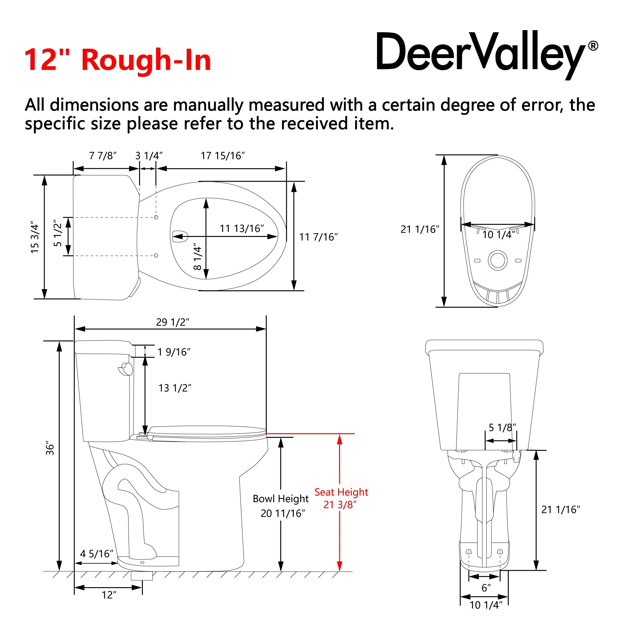 Two-Piece Elongated Toilet, 12" Rough-in Single-Flush - Image 5
