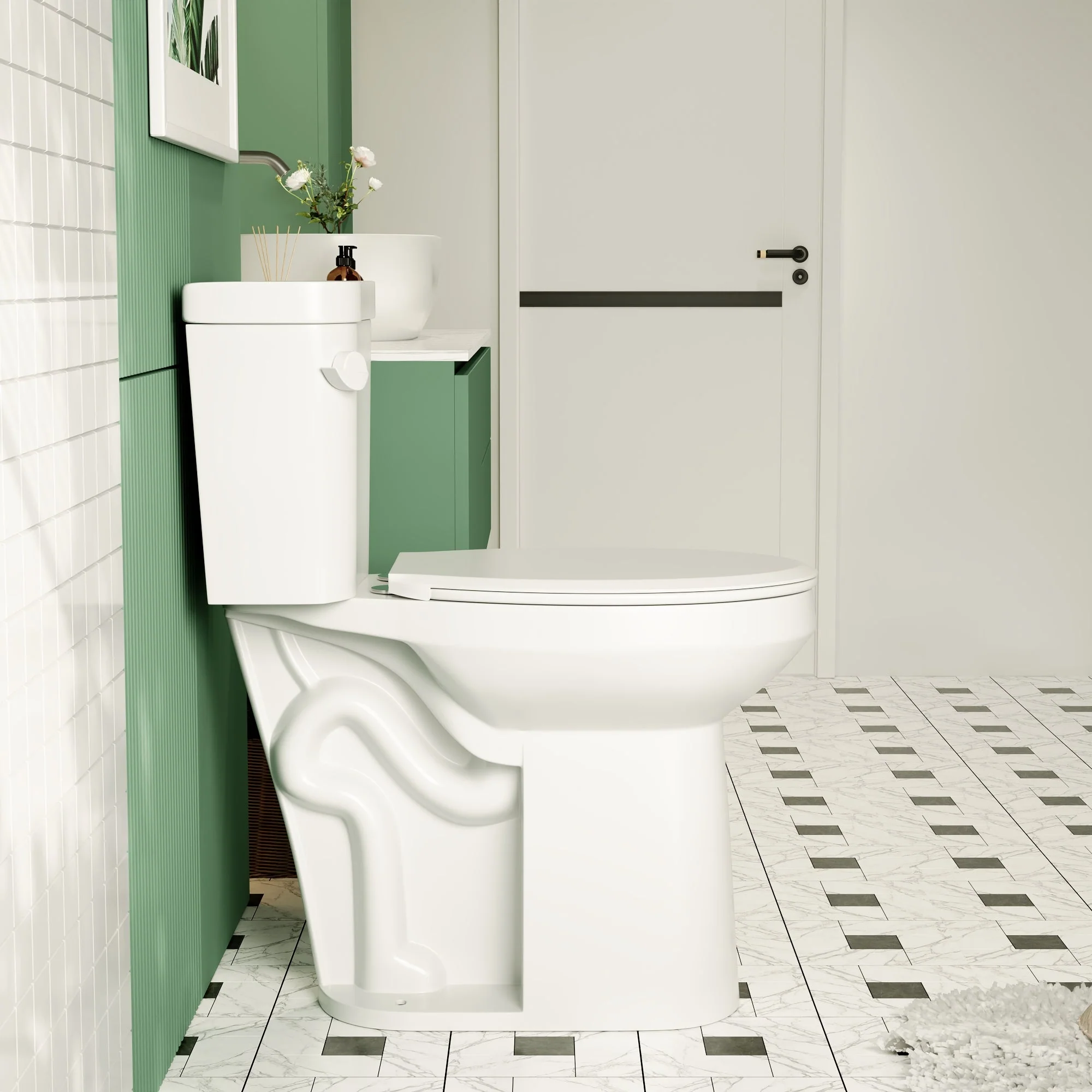 Two-Piece Elongated Toilet, 12" Rough-in Single-Flush - Image 8