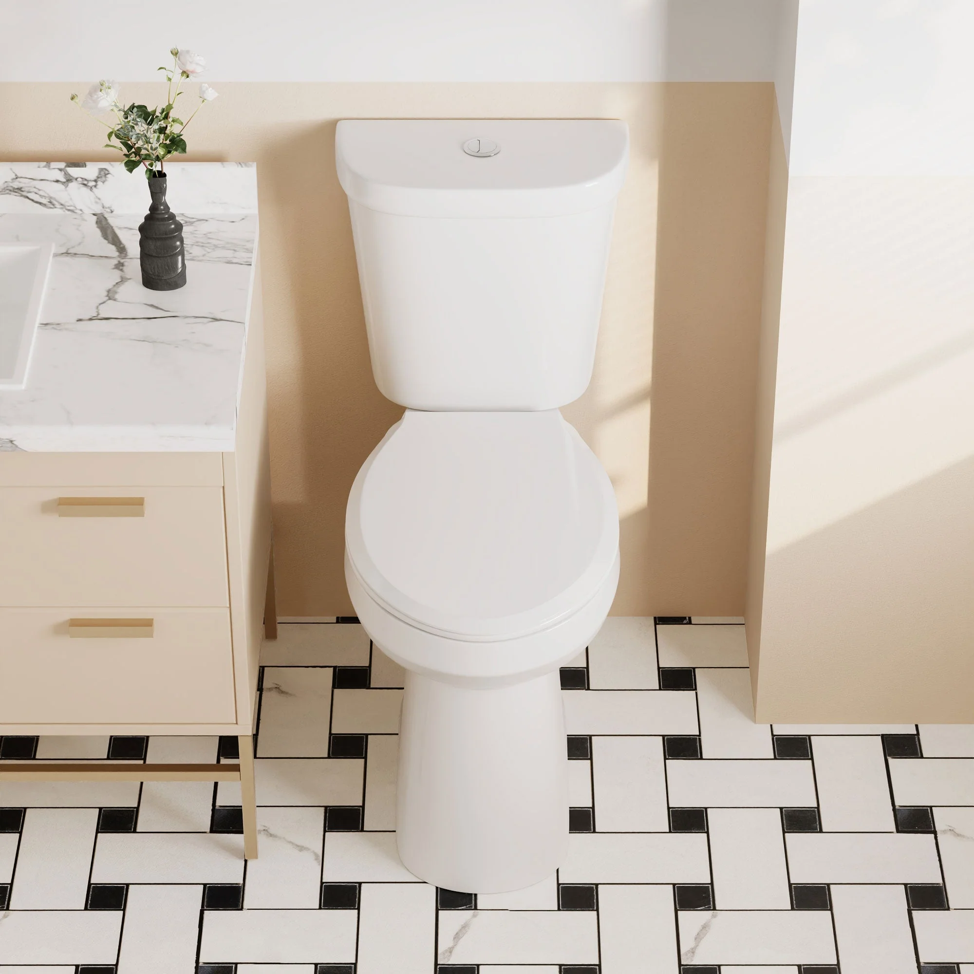 DeerValley DV-2F0145 Two-Piece Toilets, 21" Extra-Tall Comfort Seat, Dual-Flush Water Save & Soft-Close - Image 5