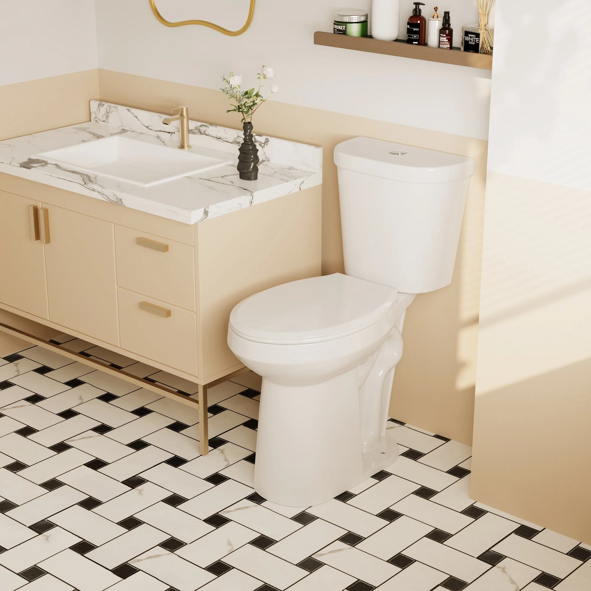 DeerValley DV-2F0145 Two-Piece Toilets, 21" Extra-Tall Comfort Seat, Dual-Flush Water Save & Soft-Close - Image 7
